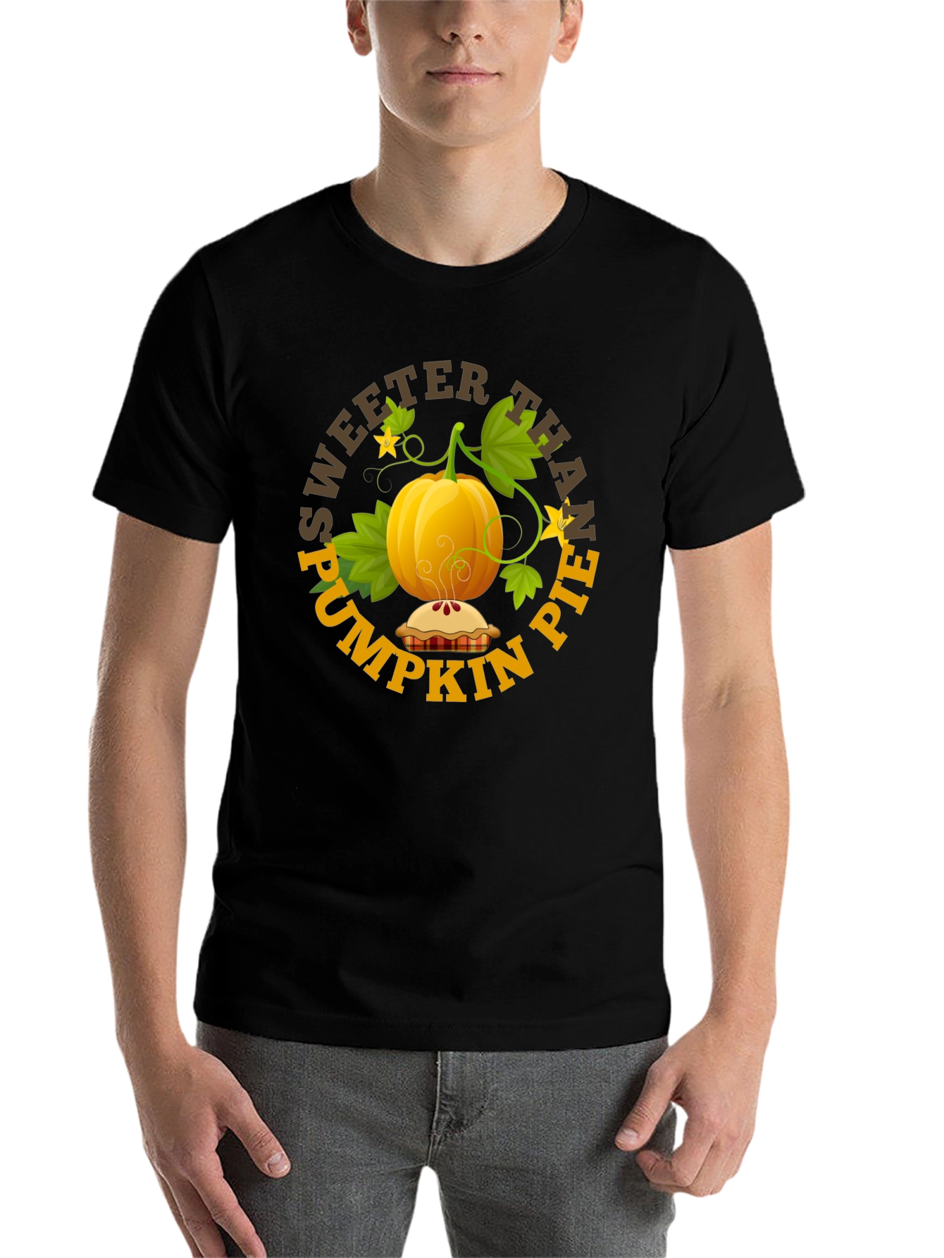 Black Sweeter Than Pumpkin Pie T-Shirt view 7