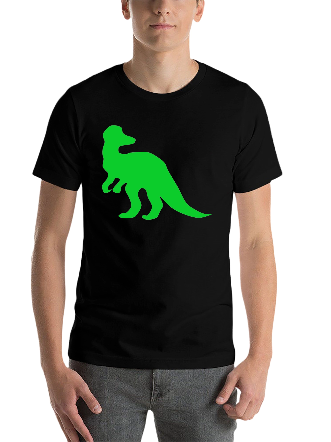 Black Dino Graphic Tee - Black Cotton Comfort view 7