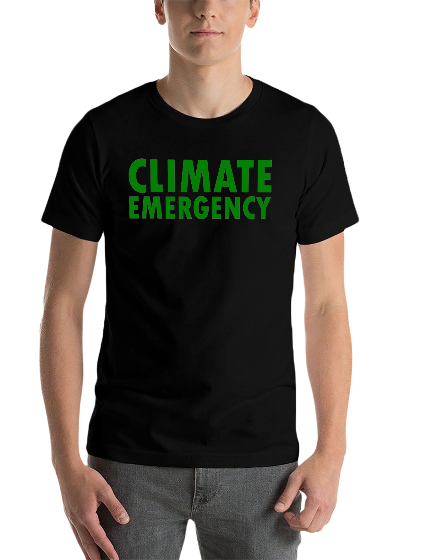 Black Climate Emergency Black T-Shirt - Bold Statement Tee view 7