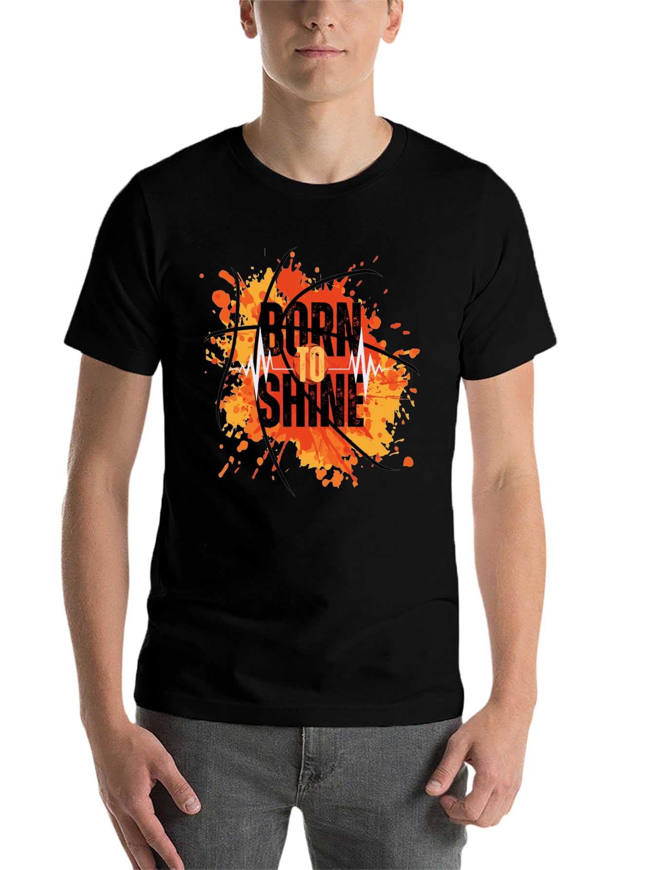Black Born to Shine Basketball Graphic Tee view 7