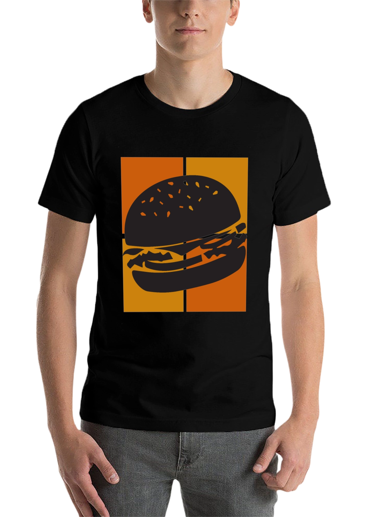 Burger Graphic Tee - Black Comfort Fit T-Shirt - 7
