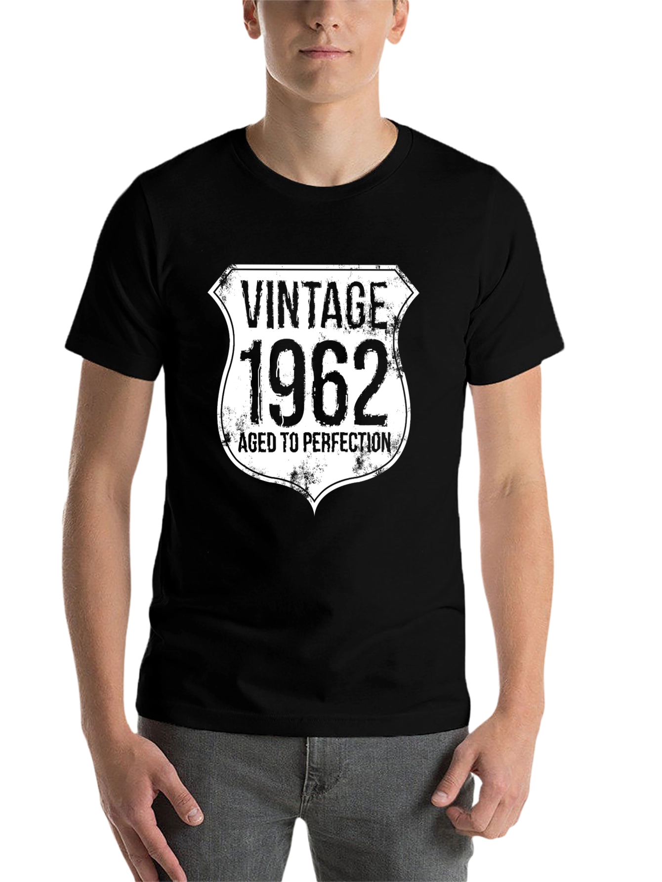 Black Vintage 1962 Aged to Perfection Black T-Shirt view 7