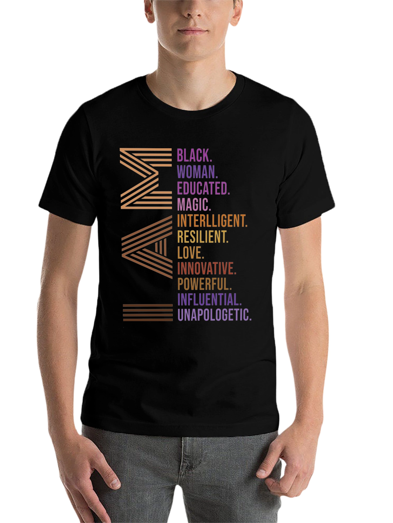 Black Empowered Black Woman Graphic T-Shirt view 7
