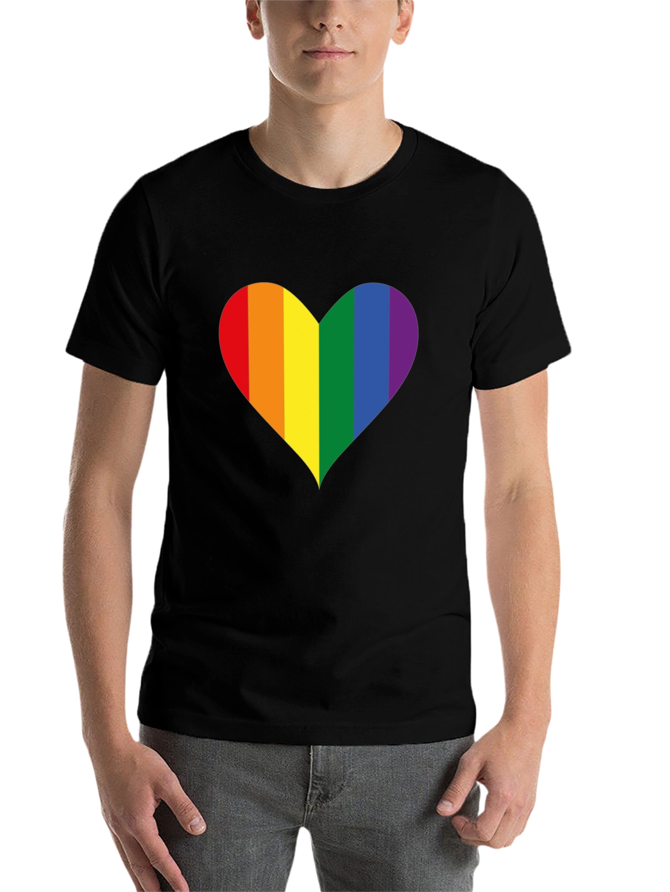 Black Pride Heart Graphic Tee - Black Cotton Blend view 7