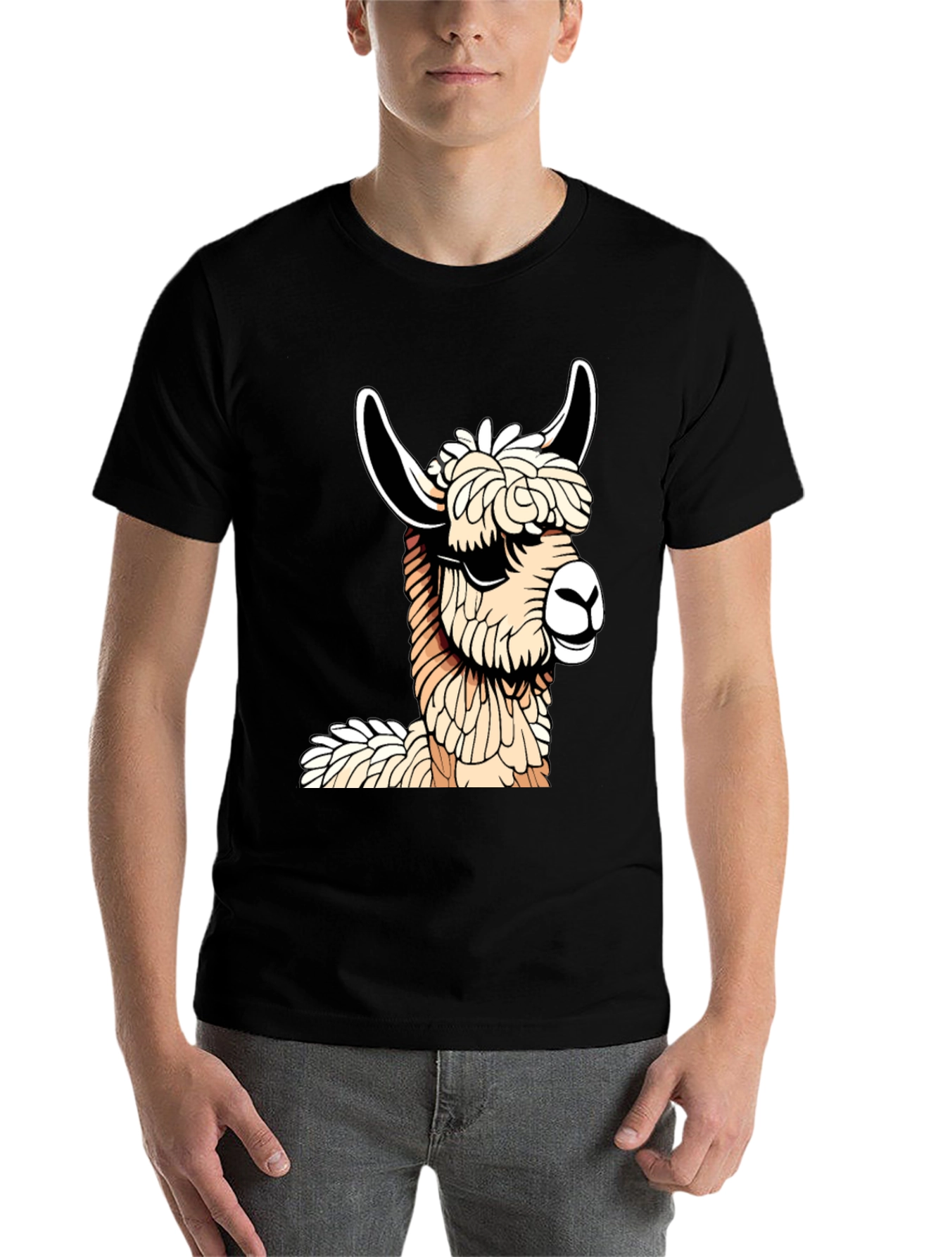 Black Llama Graphic Tee - Cool & Comfortable view 7