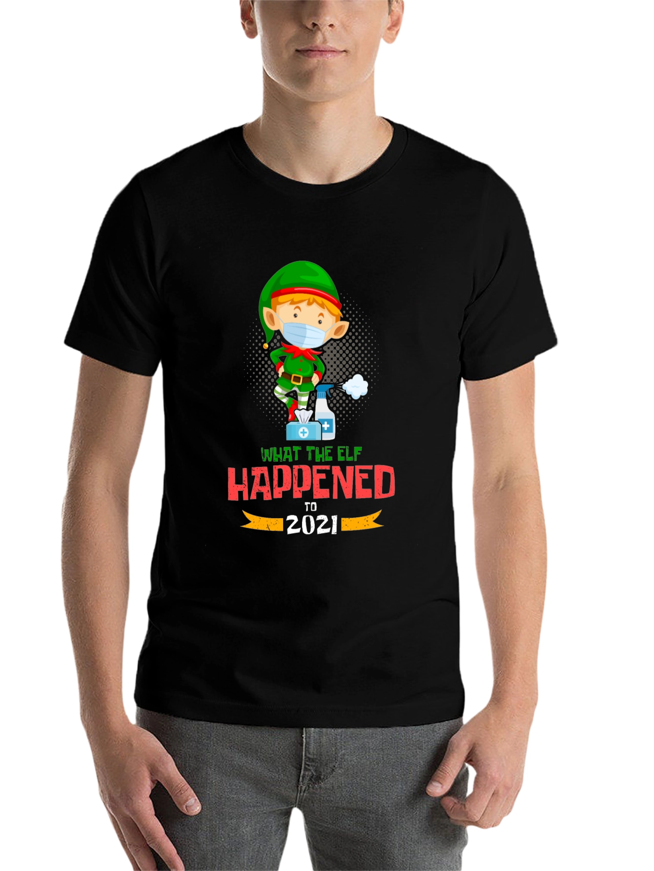 Black What The Elf Happened to 2021 T-Shirt view 7