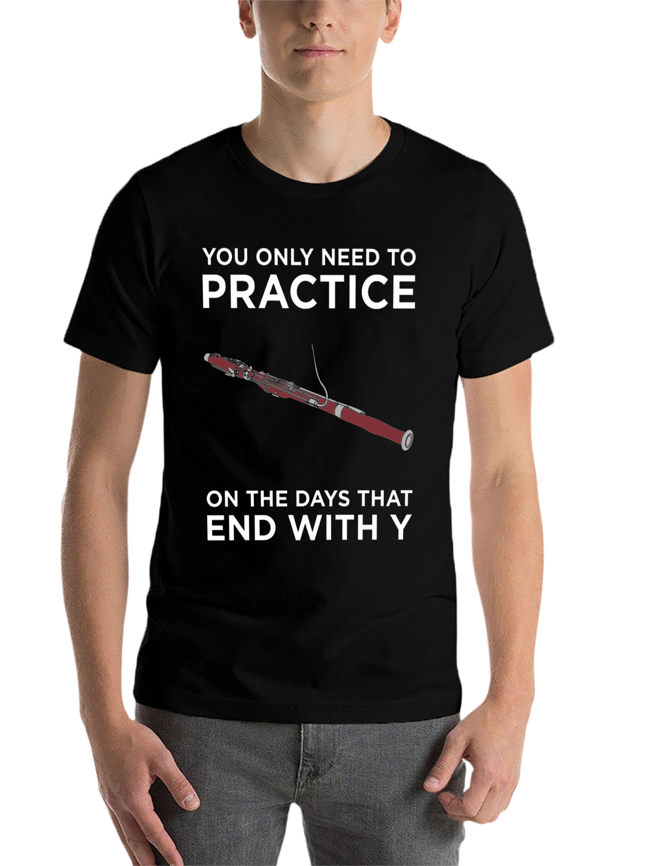 Black Practice Days T-Shirt - Bassoon Funny Musician Tee view 7