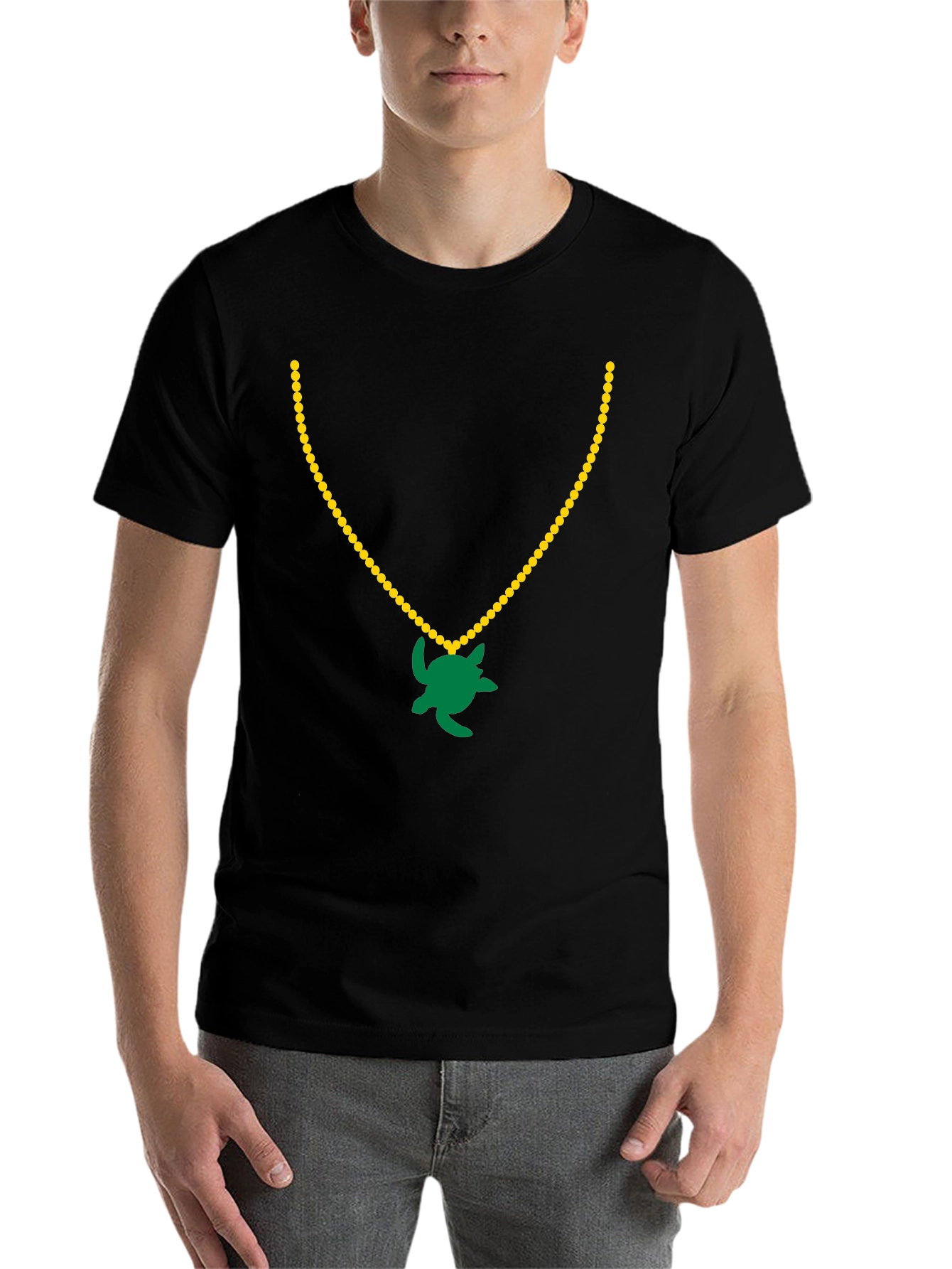 Black Turtle Pendant Black T-Shirt view 7