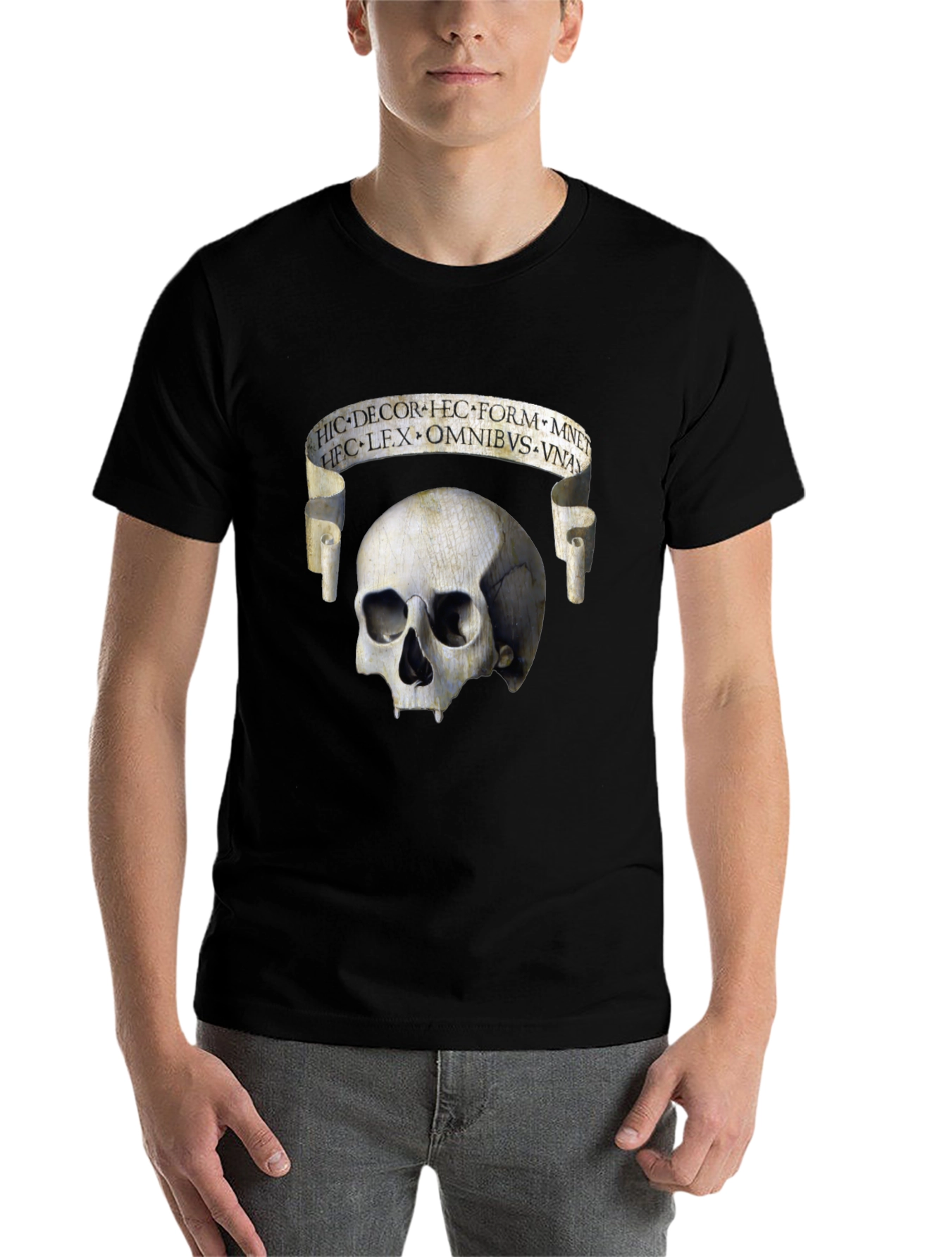 Black Skull & Scroll Graphic Tee - Memento Mori Fashion view 7