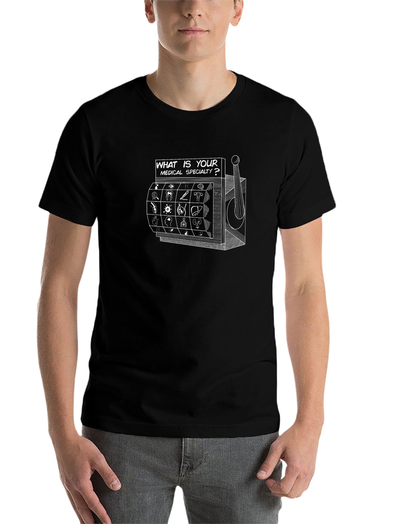 Black Medical Specialty Slot Machine T-Shirt view 7