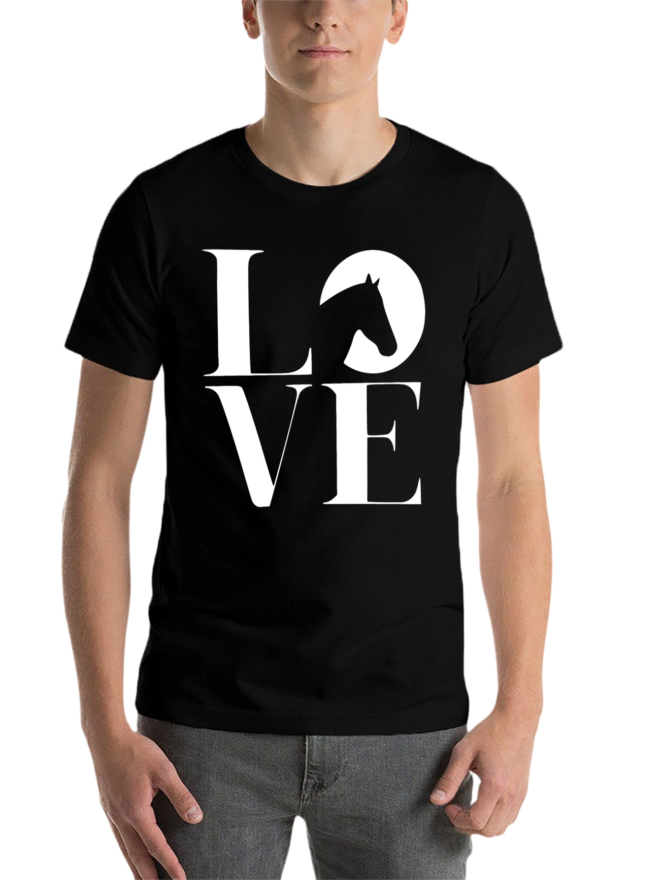 Black Horse Love T-Shirt - Equestrian Style Tee view 7