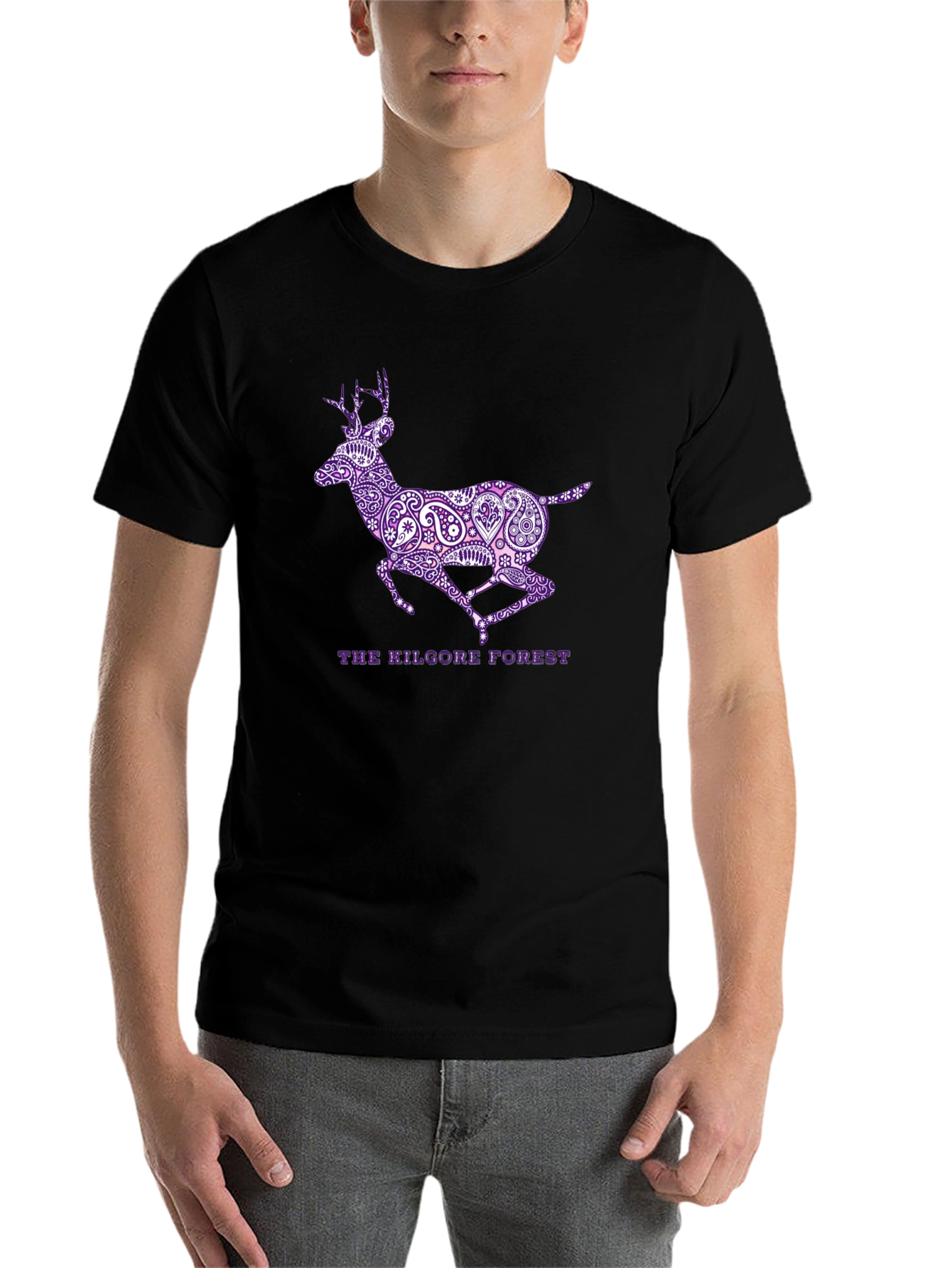 Black The Kilgore Forest Deer Graphic T-Shirt view 7