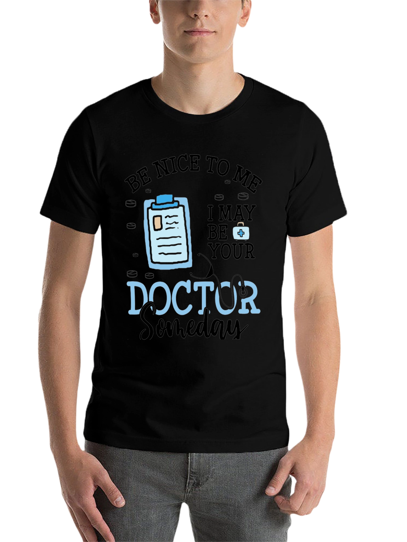 Black Be Nice To Me, Doctor Someday Graphic T-Shirt view 7