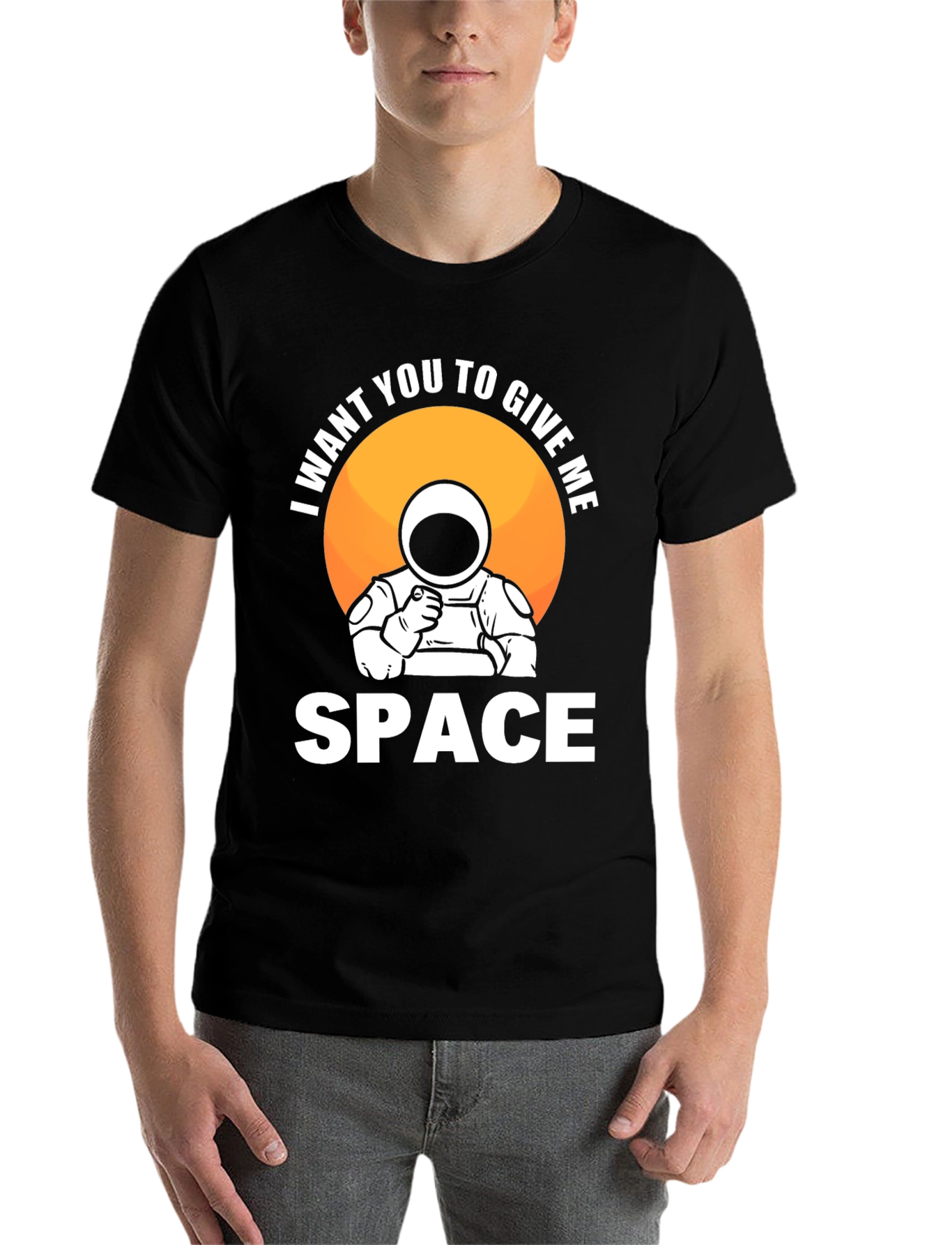 Black Give Me Space Astronaut Graphic Tee view 7