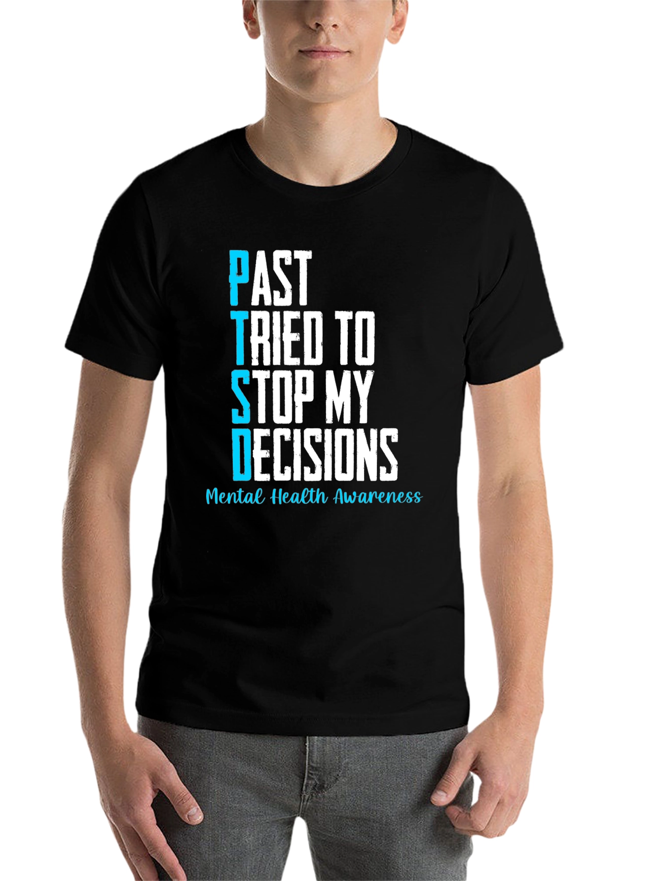 Black Mental Health Awareness PTSD T-Shirt view 7