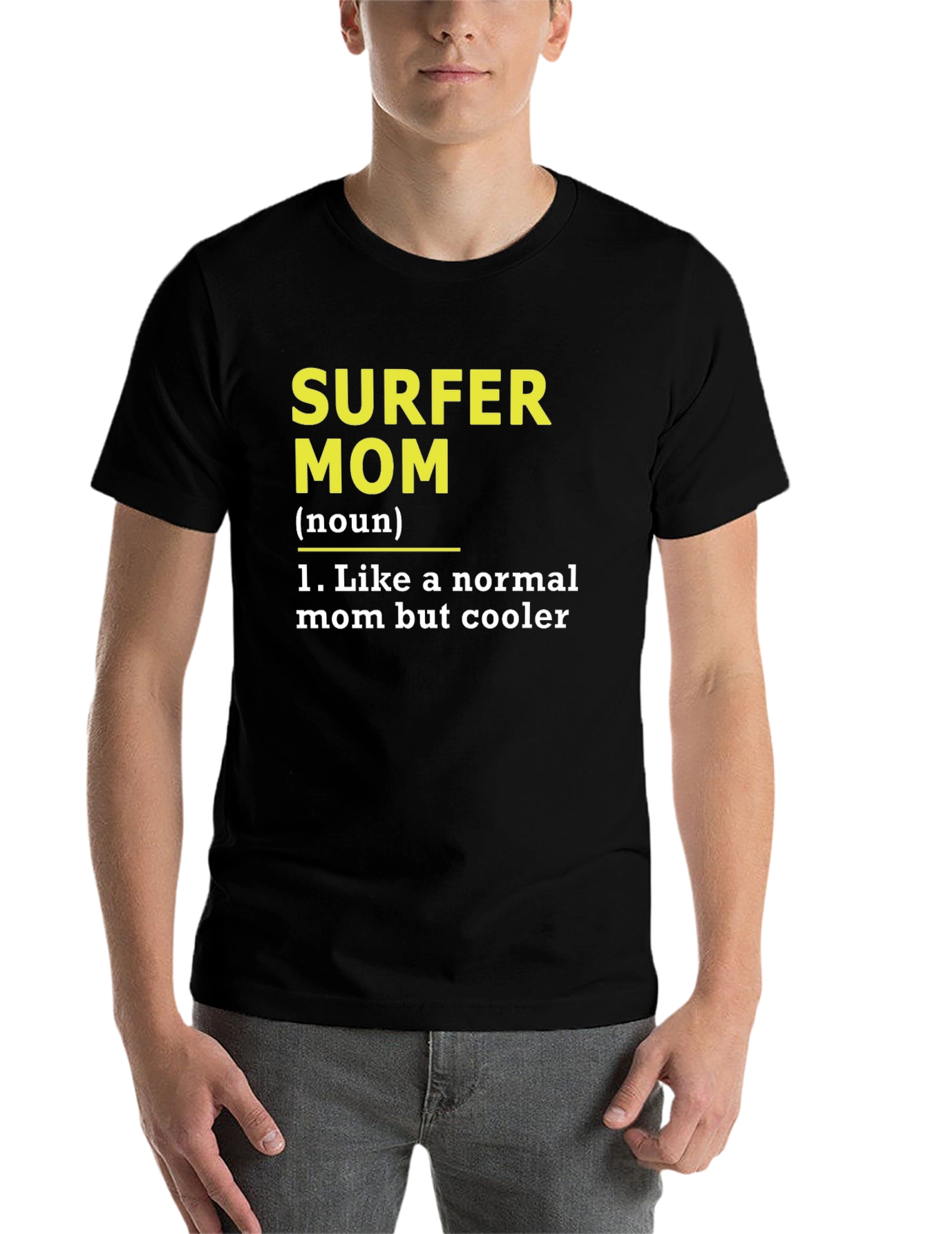 Black Surfer Mom Definition Black T-Shirt view 7