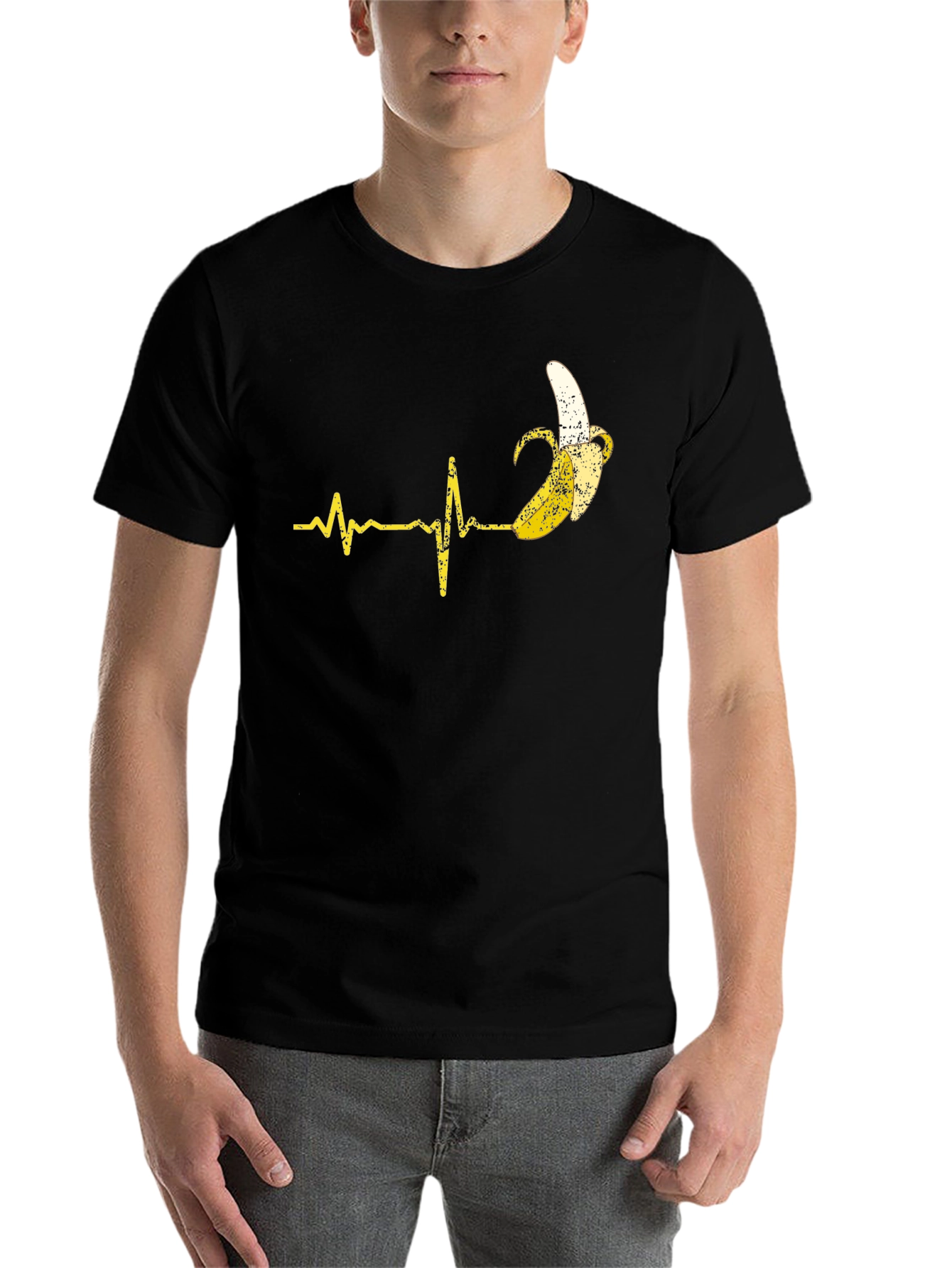 Black Banana Heartbeat T-Shirt - Quirky Graphic Tee view 7