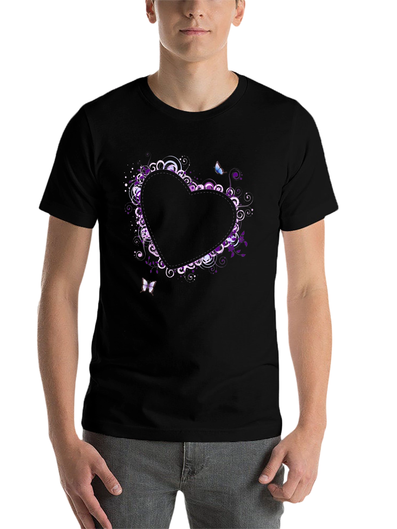 Black Heart Butterfly Graphic T-Shirt view 7