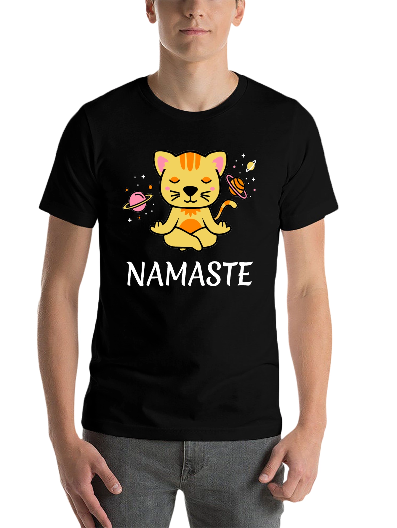 Namaste Cat Yoga T-Shirt - Meditating Kitten Tee - 7