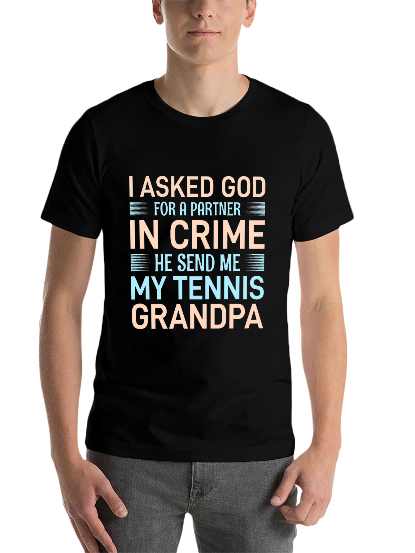 Black Tennis Grandpa Graphic T-Shirt view 7