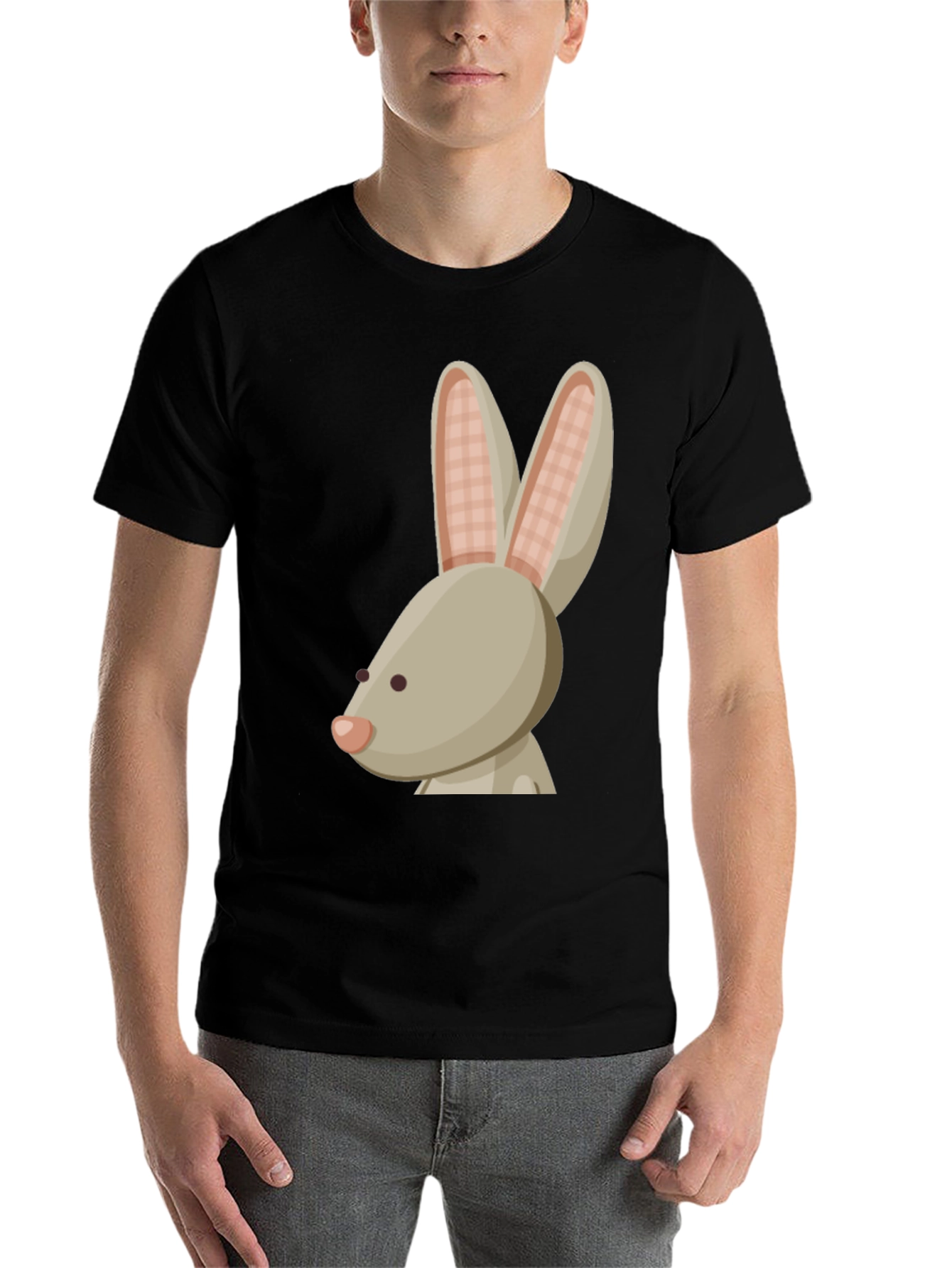 Black Bunny Graphic Tee - Soft Cotton, Casual Style view 7
