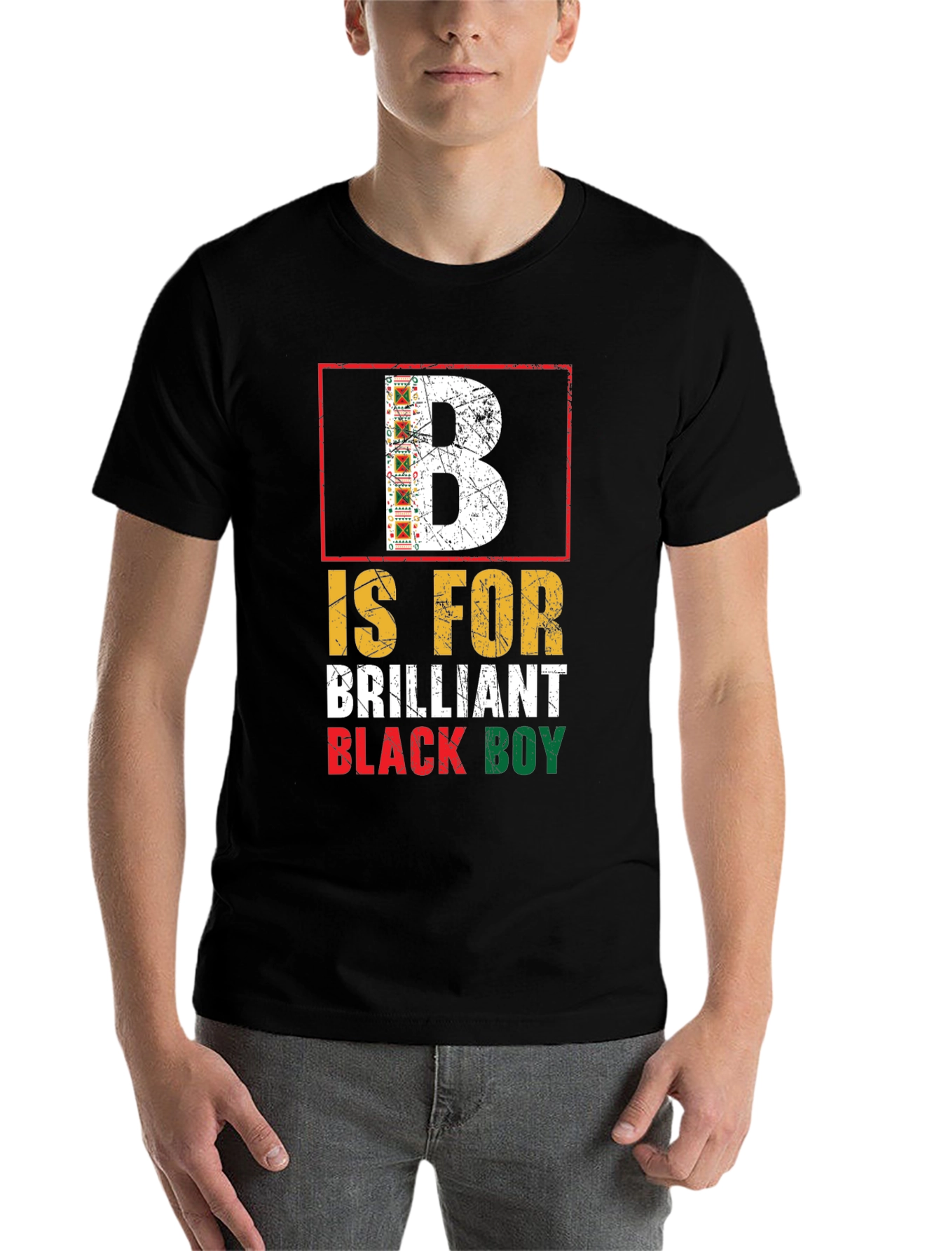 Black Brilliant Black Boy Graphic T-Shirt view 7
