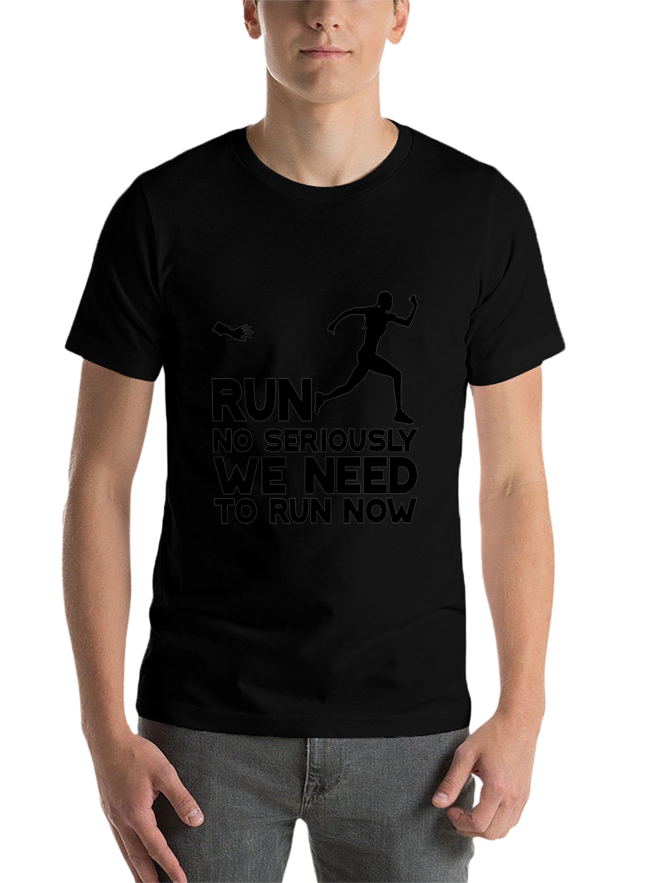 Black Run Now Graphic Tee - Funny Activewear view 7