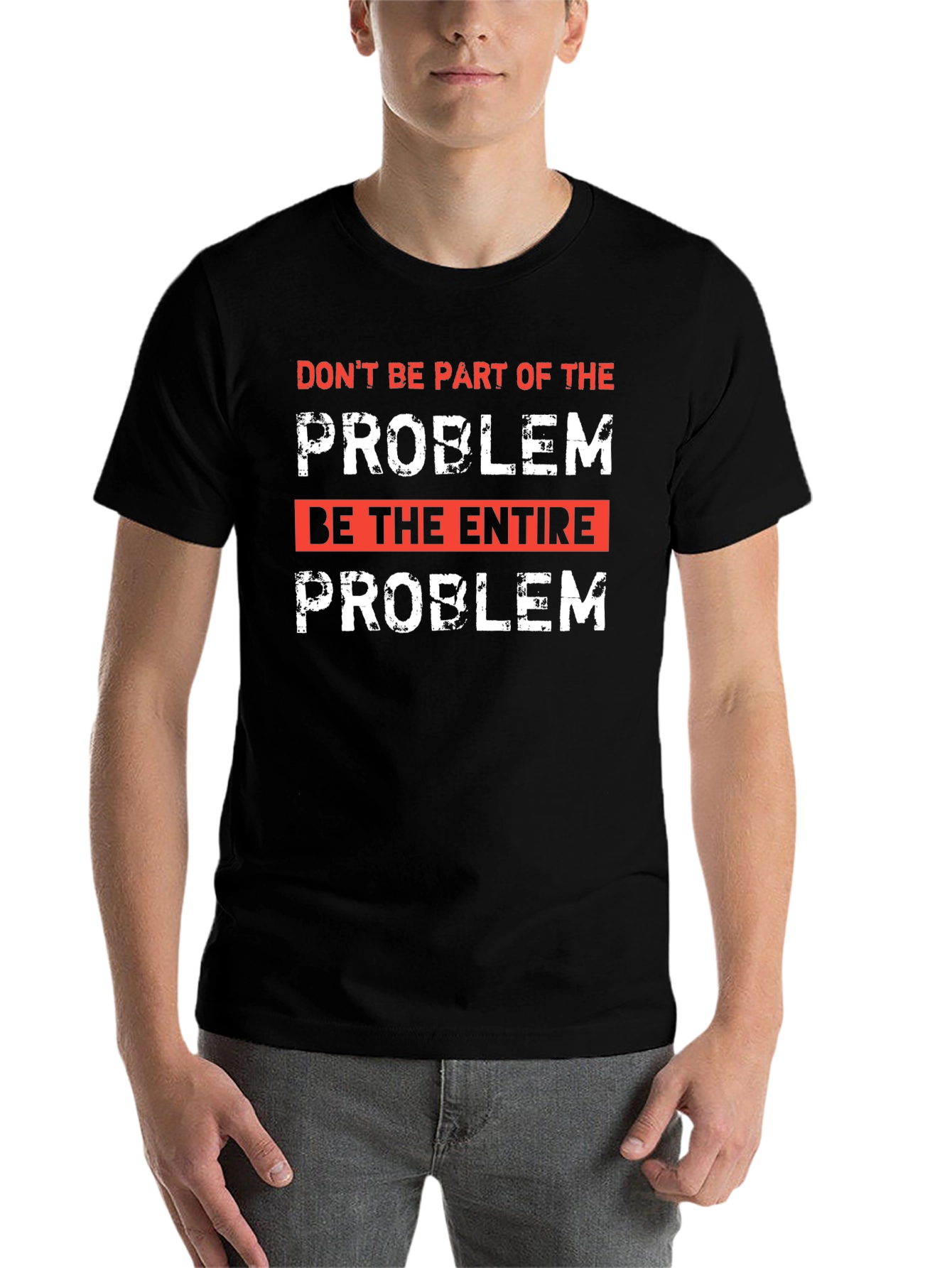 Black "Be the Entire Problem" Graphic T-Shirt view 7