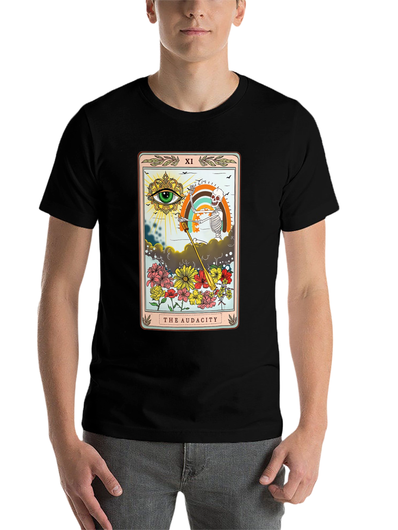 Black Audacity Tarot Card T-Shirt view 7