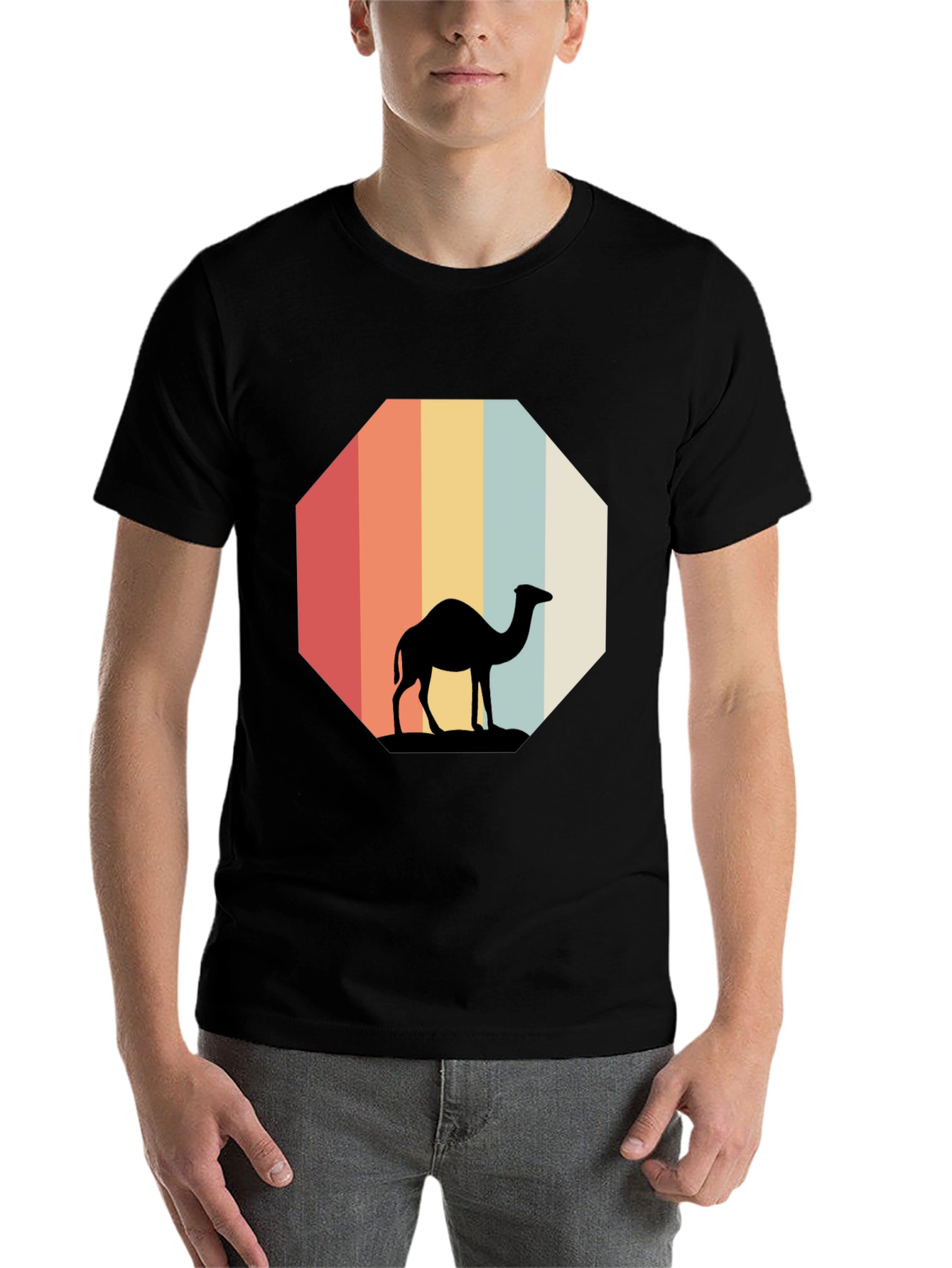 Black Retro Camel Silhouette Tee view 7