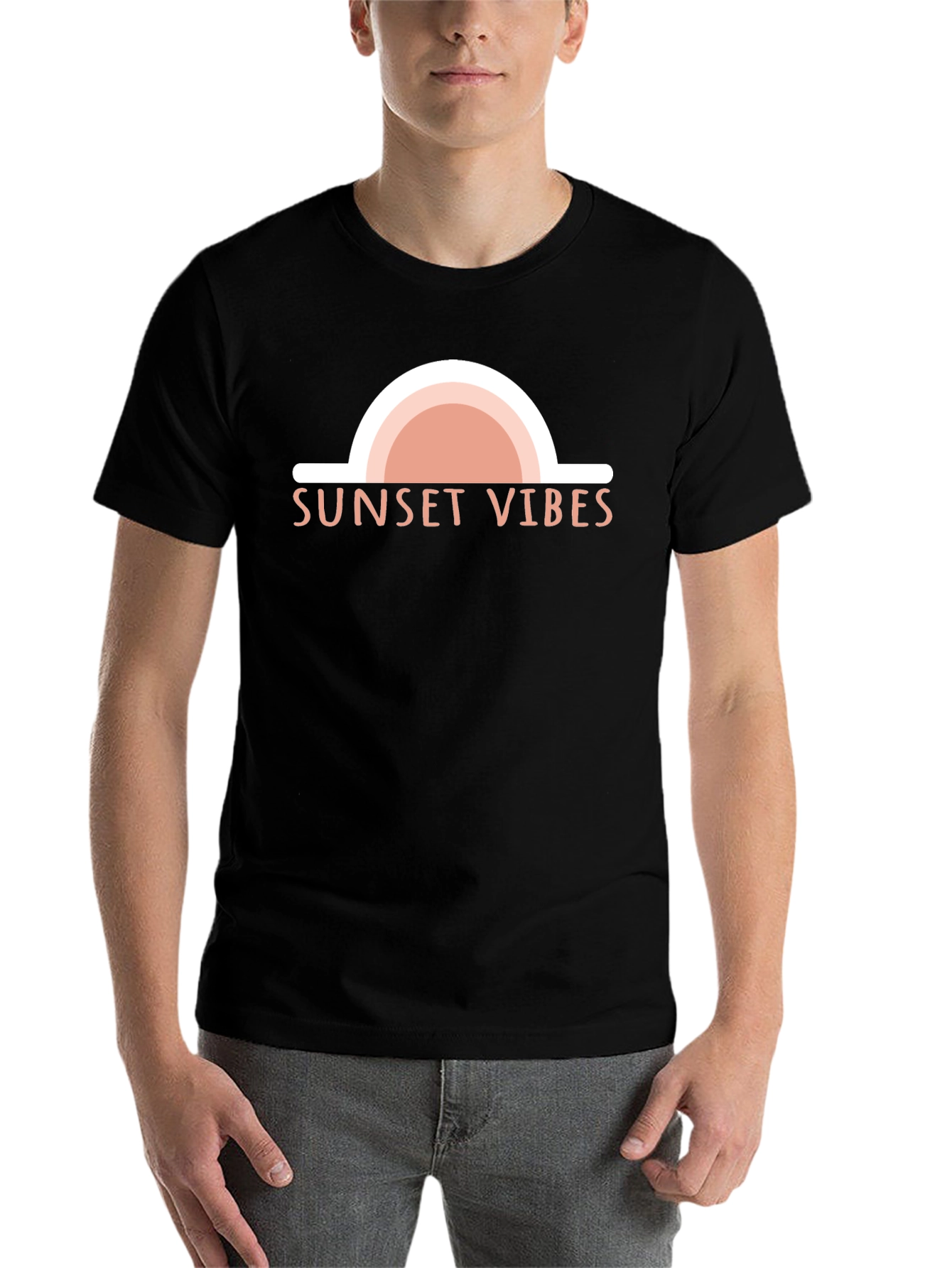 Black Sunset Vibes Graphic T-Shirt - Unisex view 7