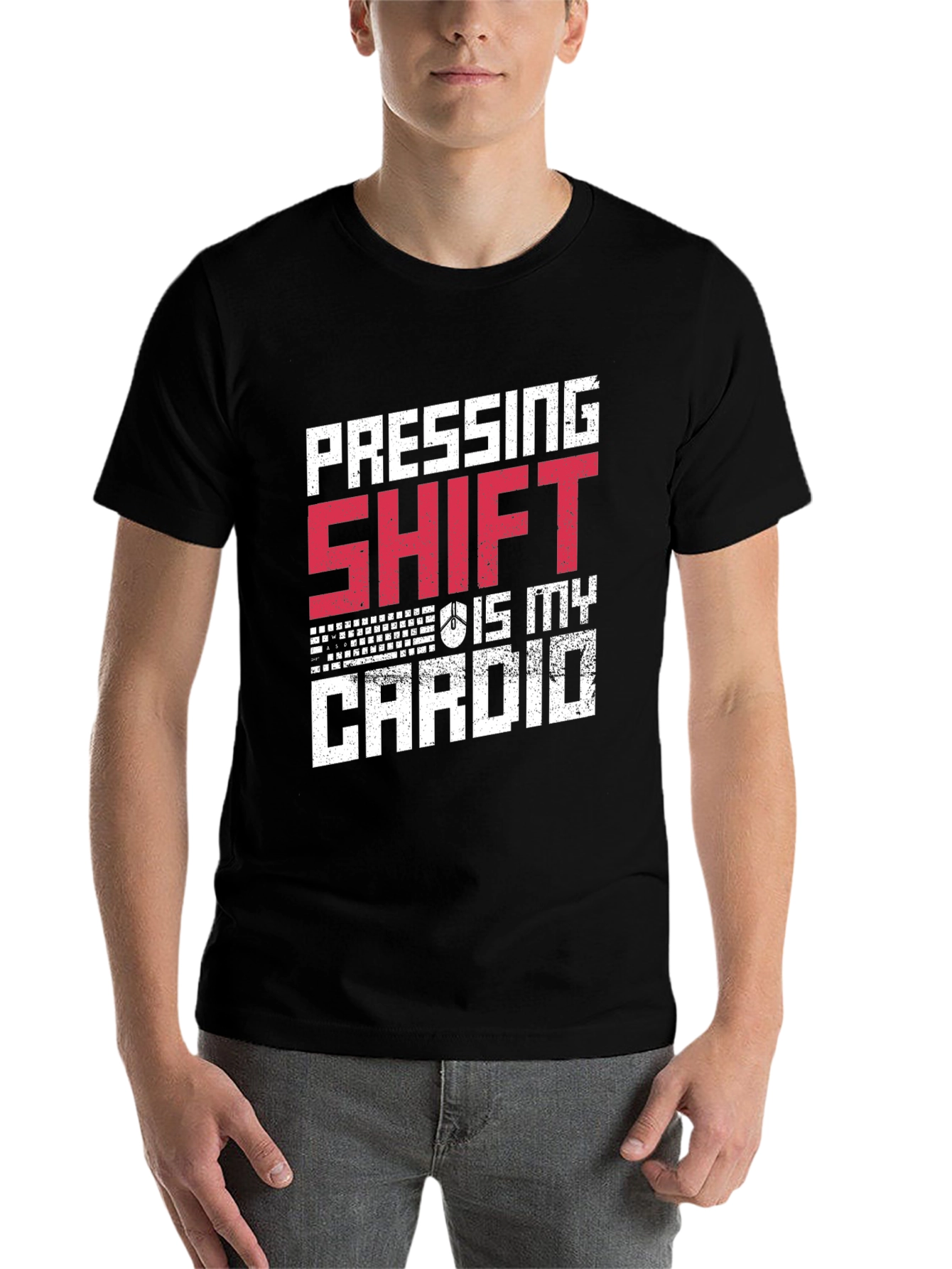 Black Pressing Shift is My Cardio Black T-Shirt view 7
