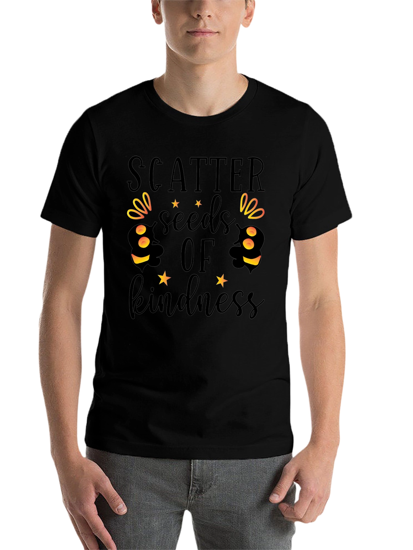 Black Scatter Seeds of Kindness Graphic Tee view 7