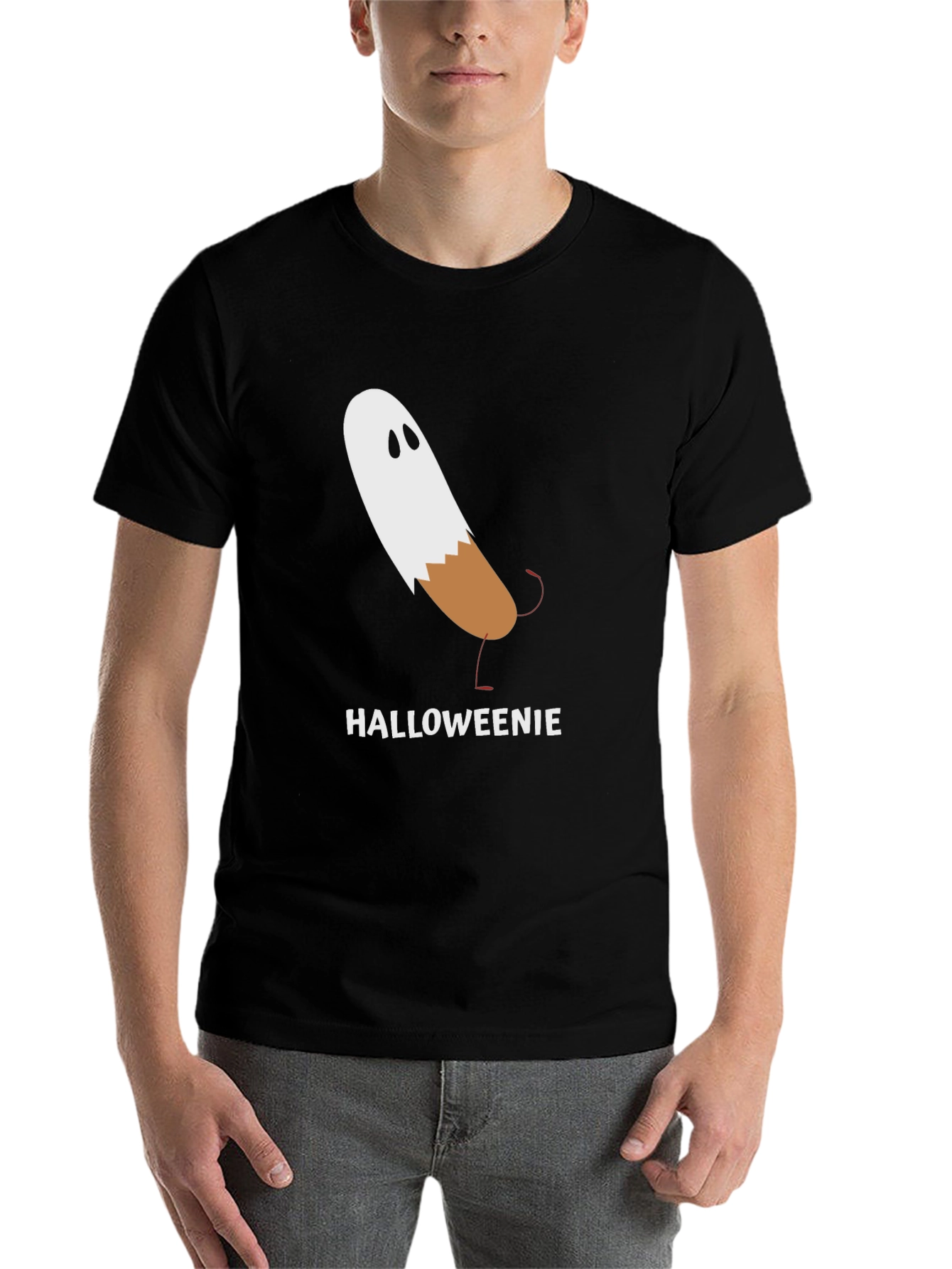 Black Halloweenie Funny Halloween T-Shirt view 7