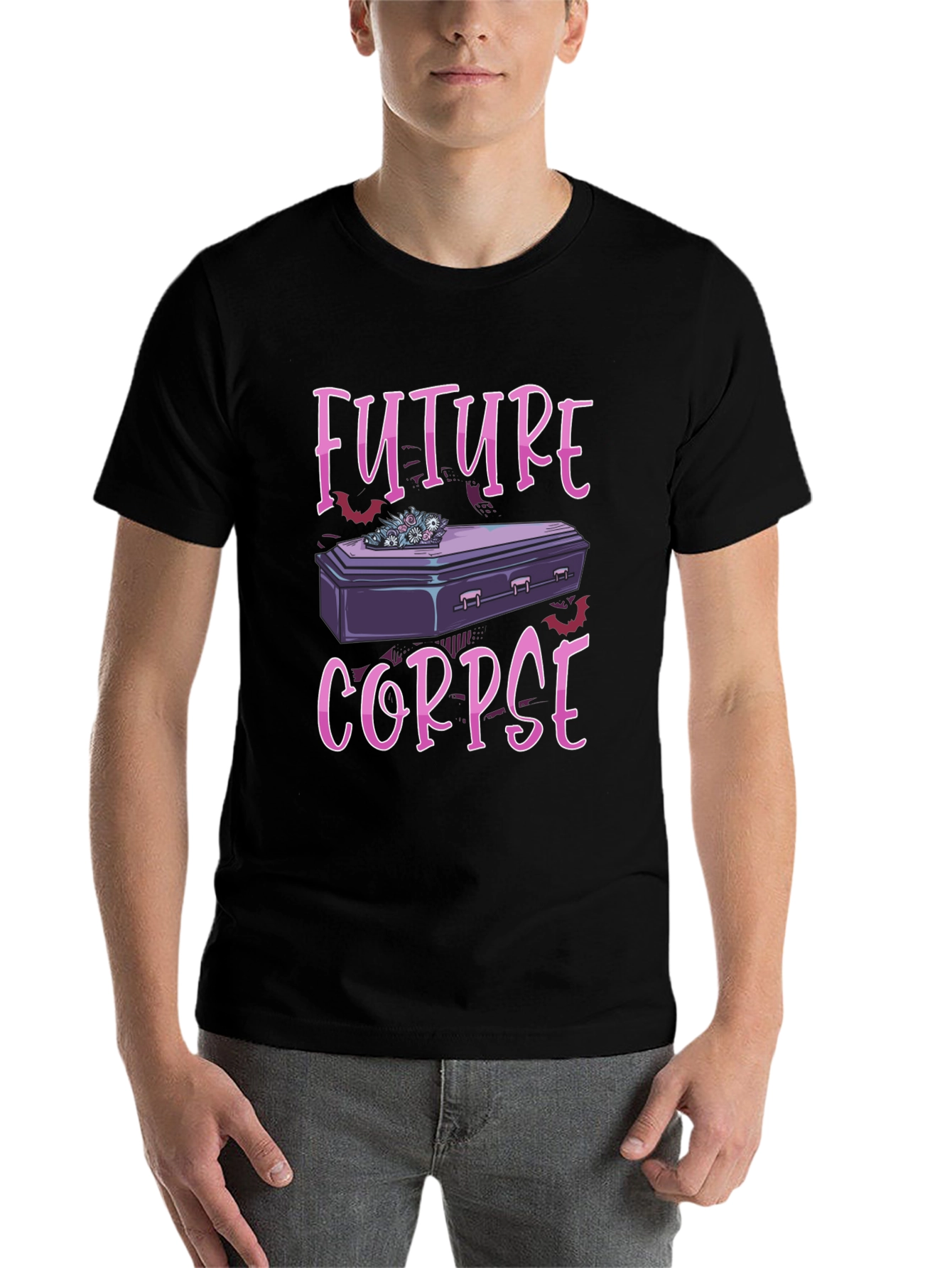 Black Future Corpse T-Shirt - Goth Humor Tee view 7