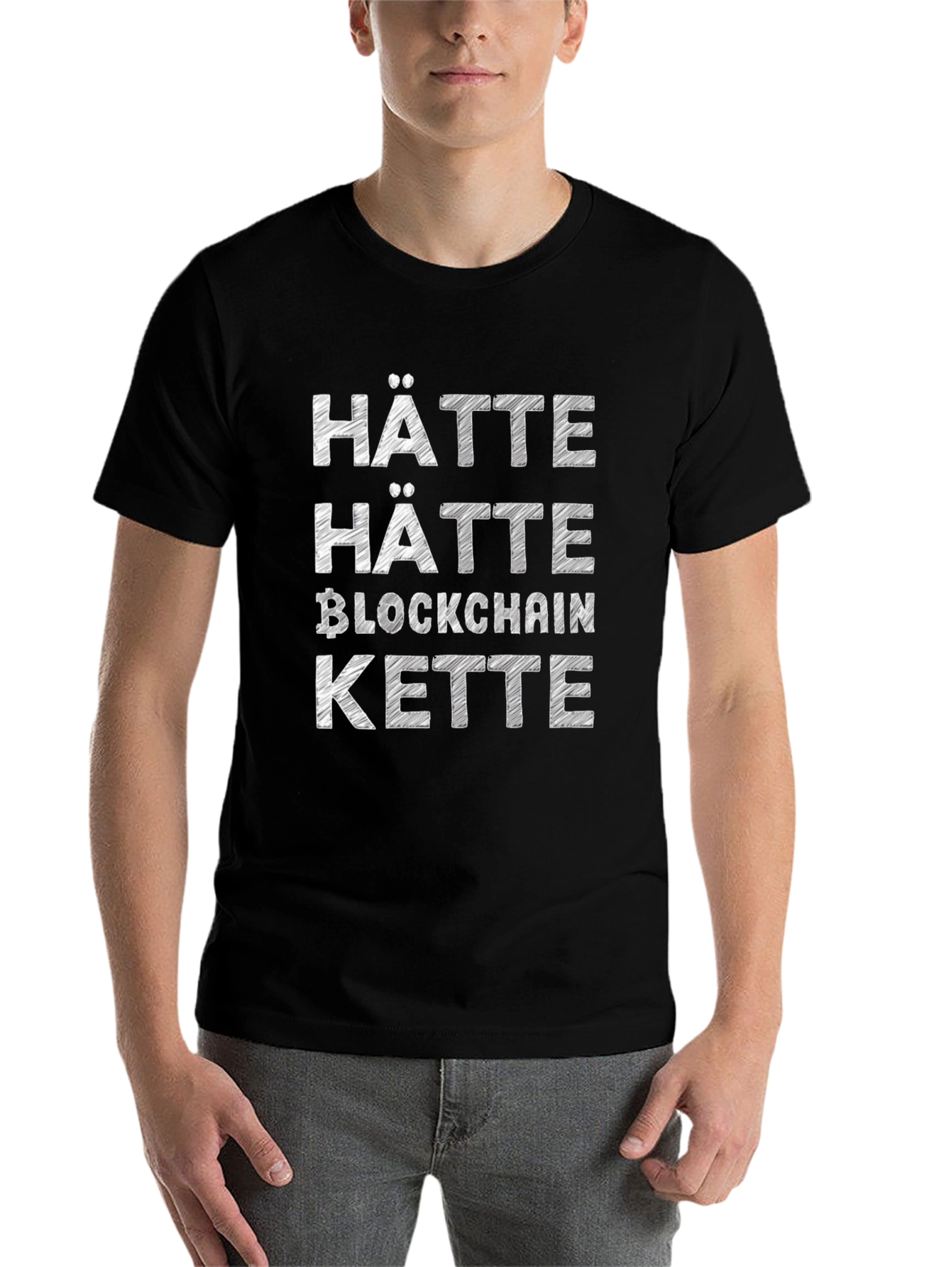 Black Hätte Hätte Blockchain Kette T-Shirt view 7