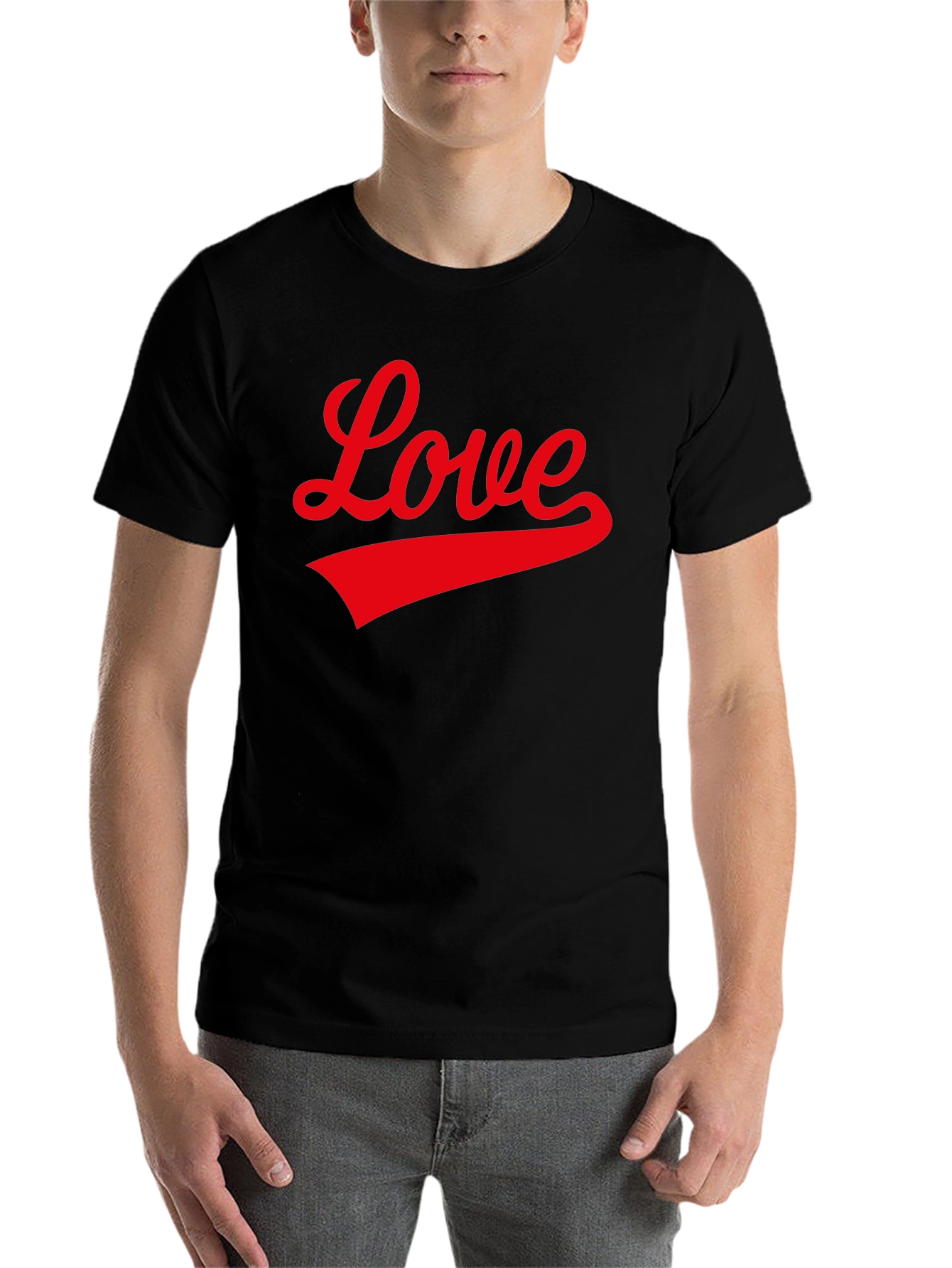 Black Love Graphic T-Shirt - Black view 7