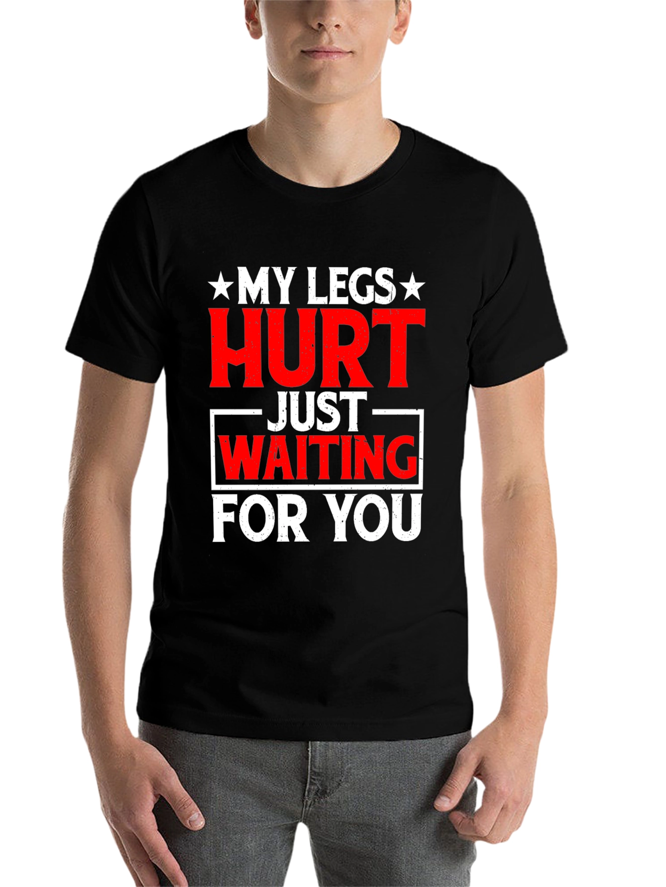 Black Funny 'My Legs Hurt' Graphic Tee view 7