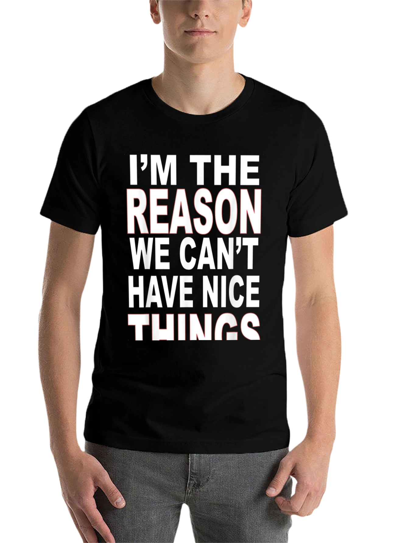 Black I'm The Reason We Can't Have Nice Things T-Shirt view 7
