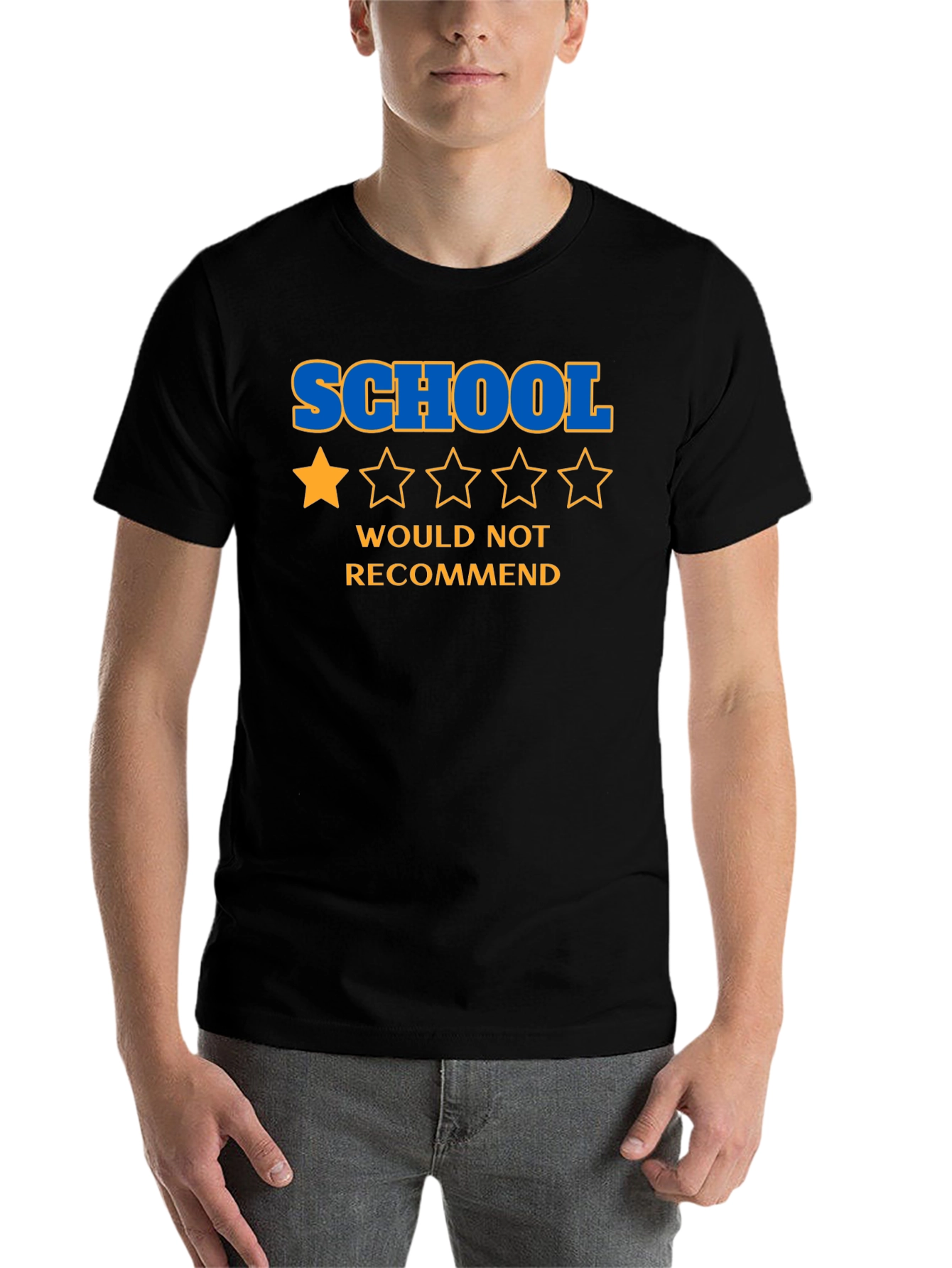 Black School One-Star Review Graphic Tee view 7