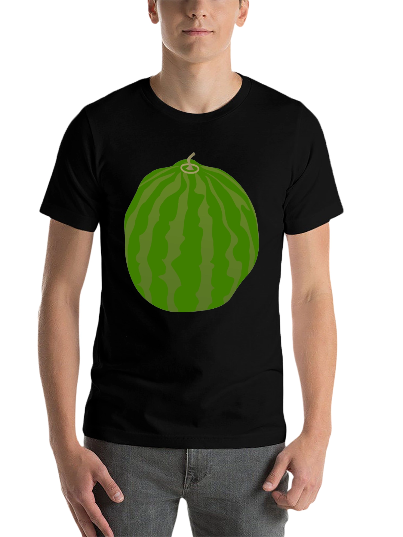 Black Watermelon Graphic T-Shirt - Novelty Fruit Tee view 7