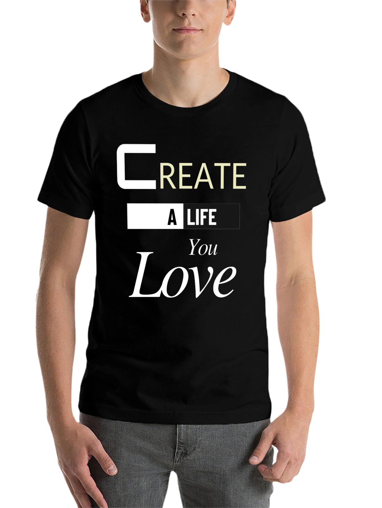 Black Inspirational 'Create a Life You Love' Graphic Tee view 7