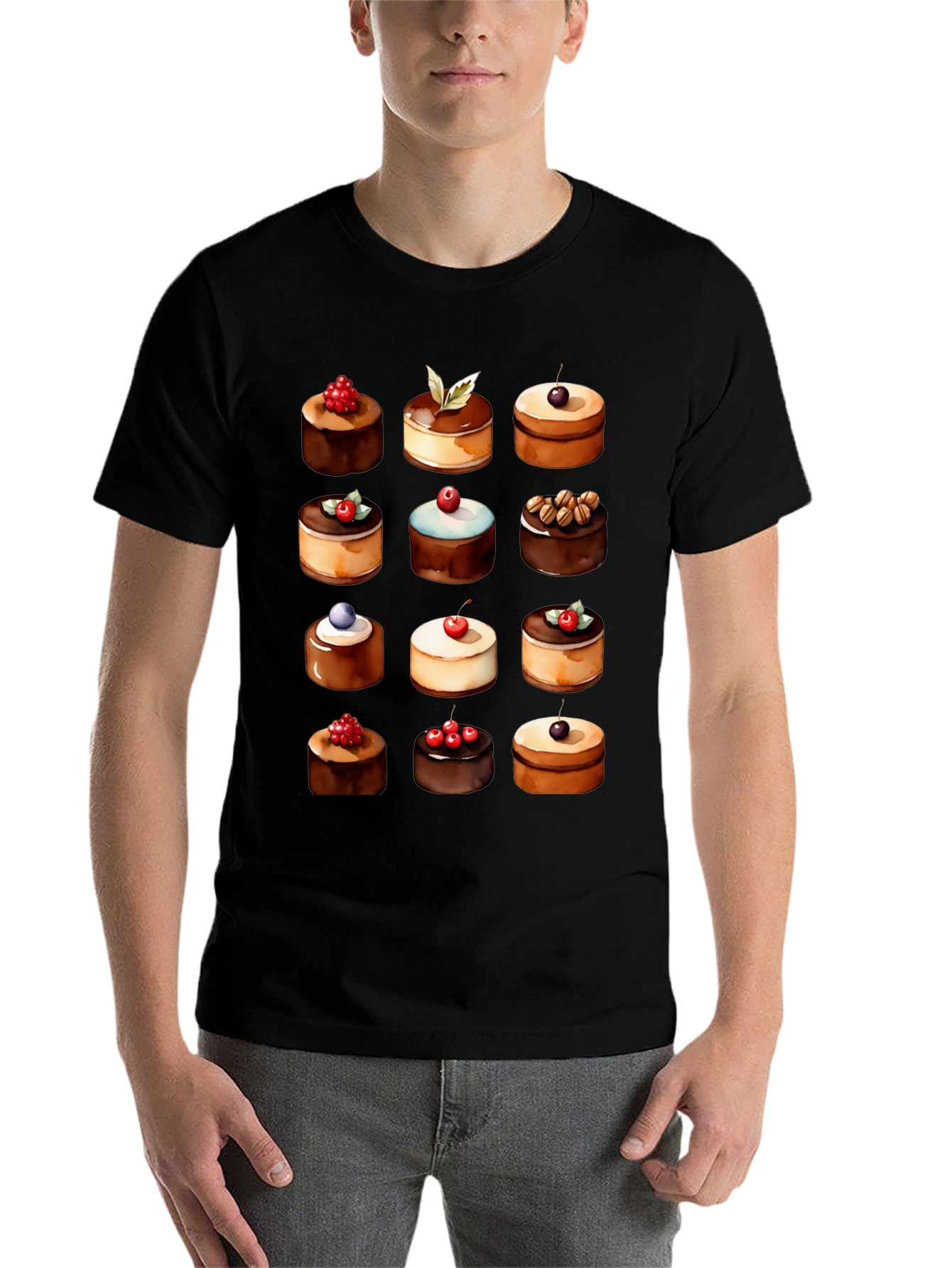 Black Dessert Lover T-Shirt - Sweet Treat Design view 7