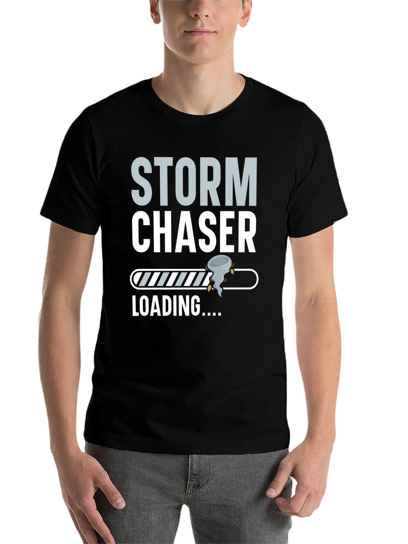Black Storm Chaser Loading T-Shirt view 7