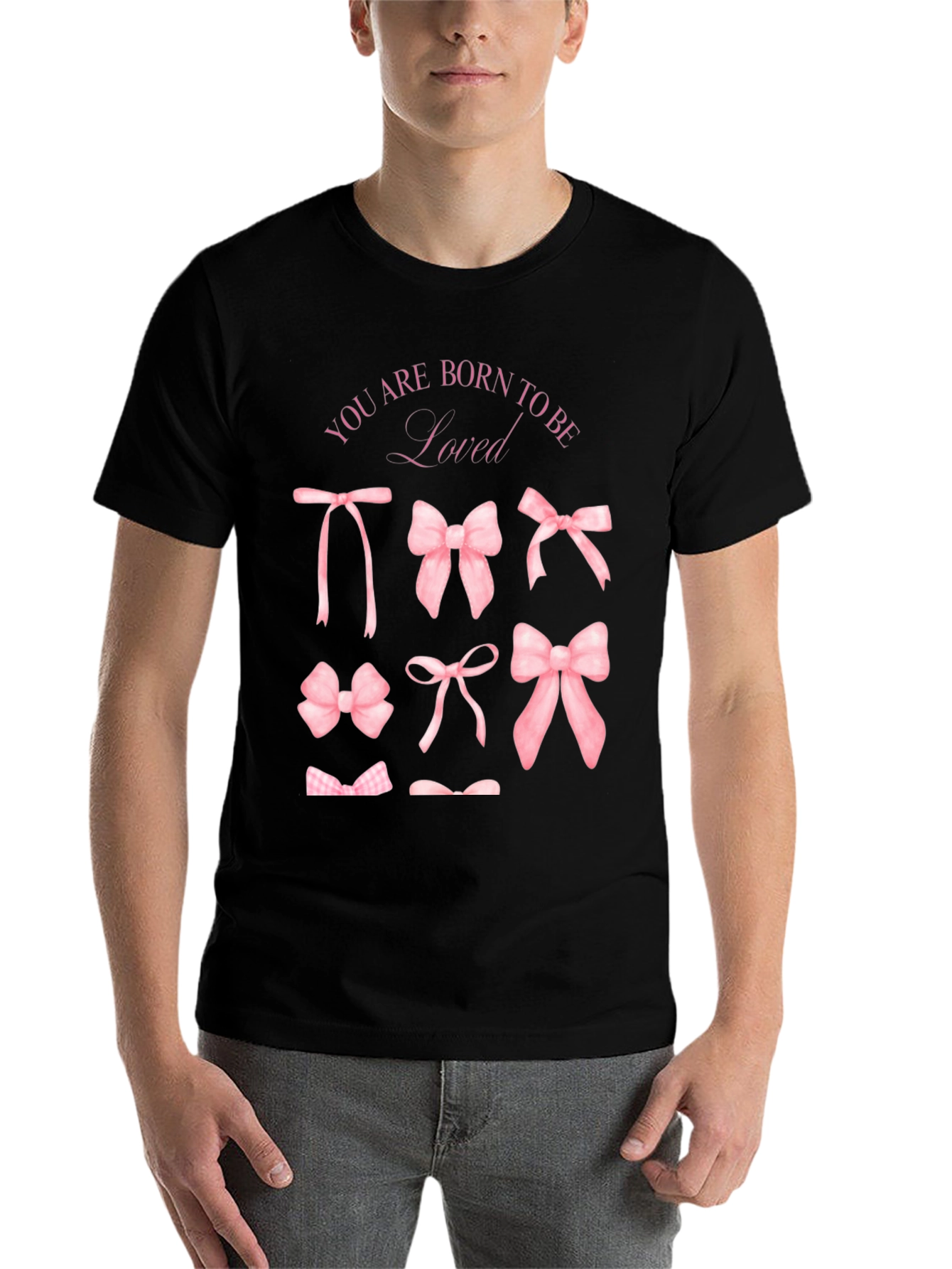 Black Born to Be Loved Bow T-Shirt view 7