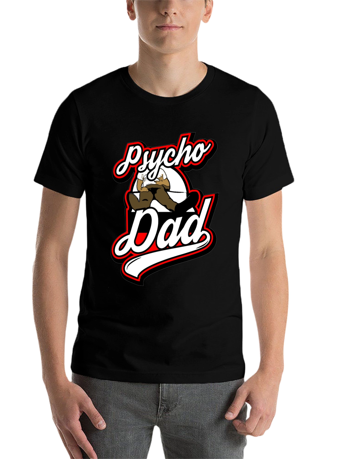 Black Psycho Dad Graphic T-Shirt view 7