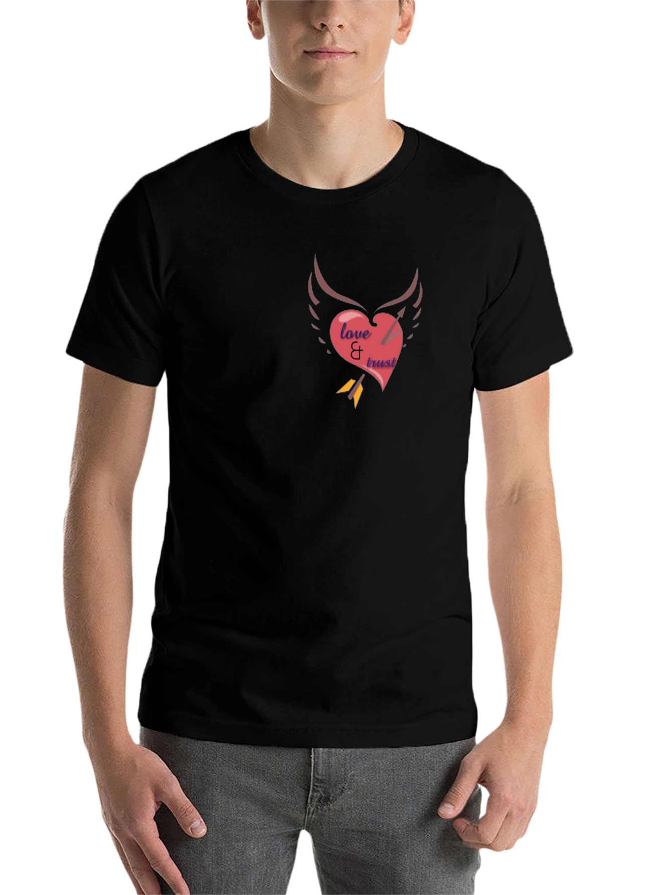 Black Love & Trust Heart Arrow Tee view 7