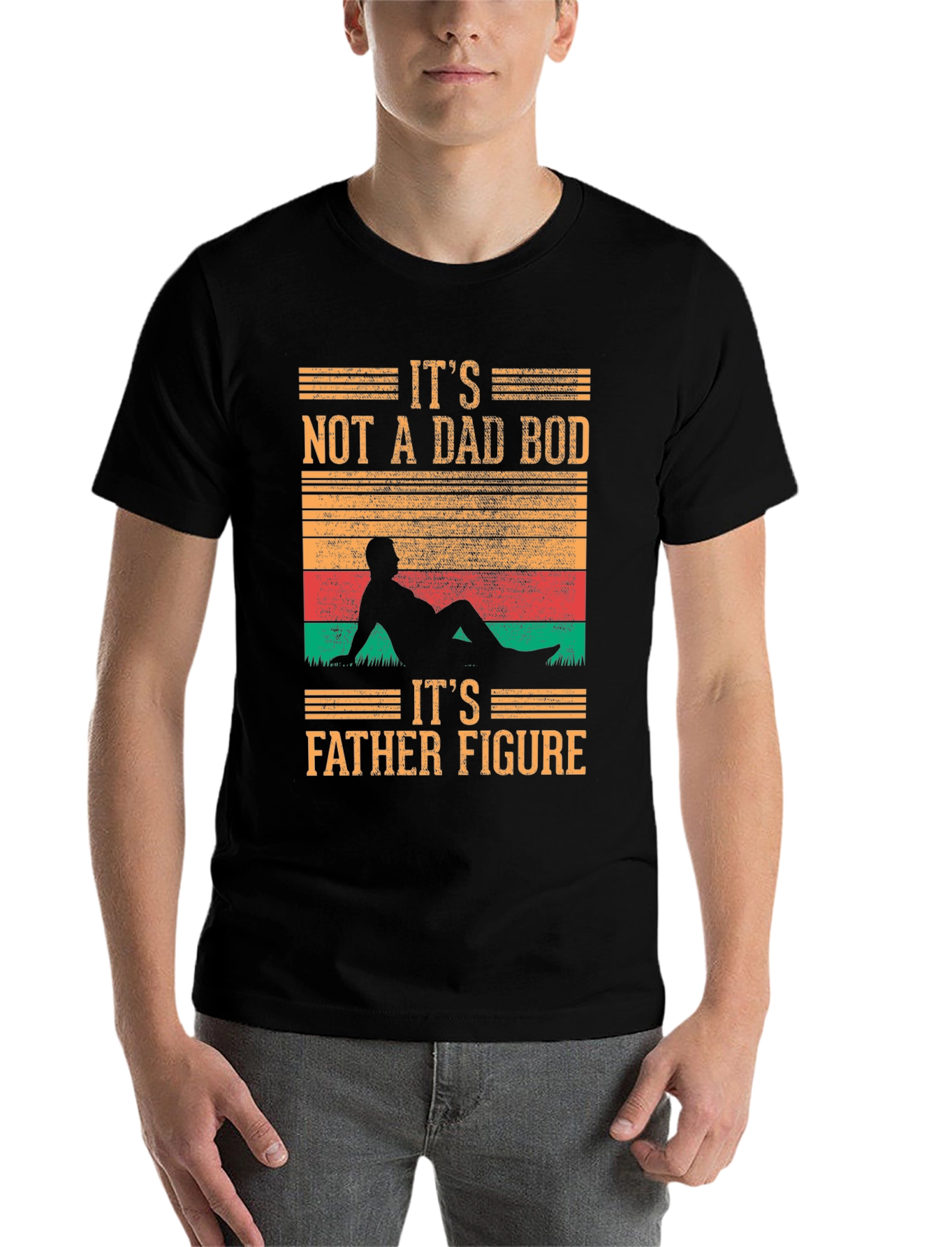 Black It's Not A Dad Bod T-Shirt - Father Figure view 7