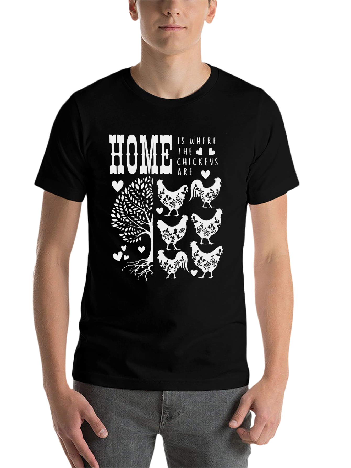 Black Home is Where the Chickens Are T-Shirt view 7