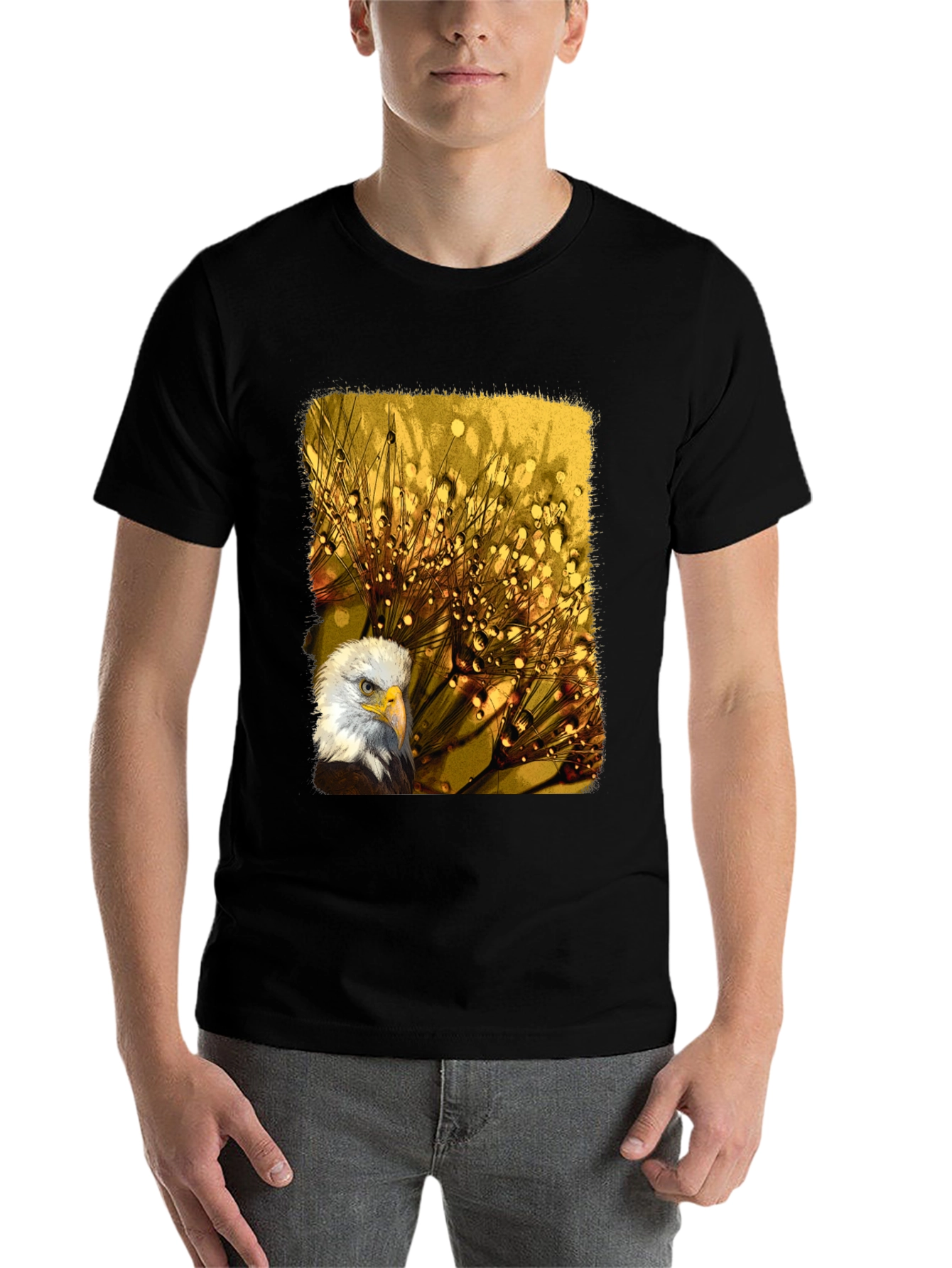 Black Eagle Dewdrop T-Shirt - Unique Design view 7